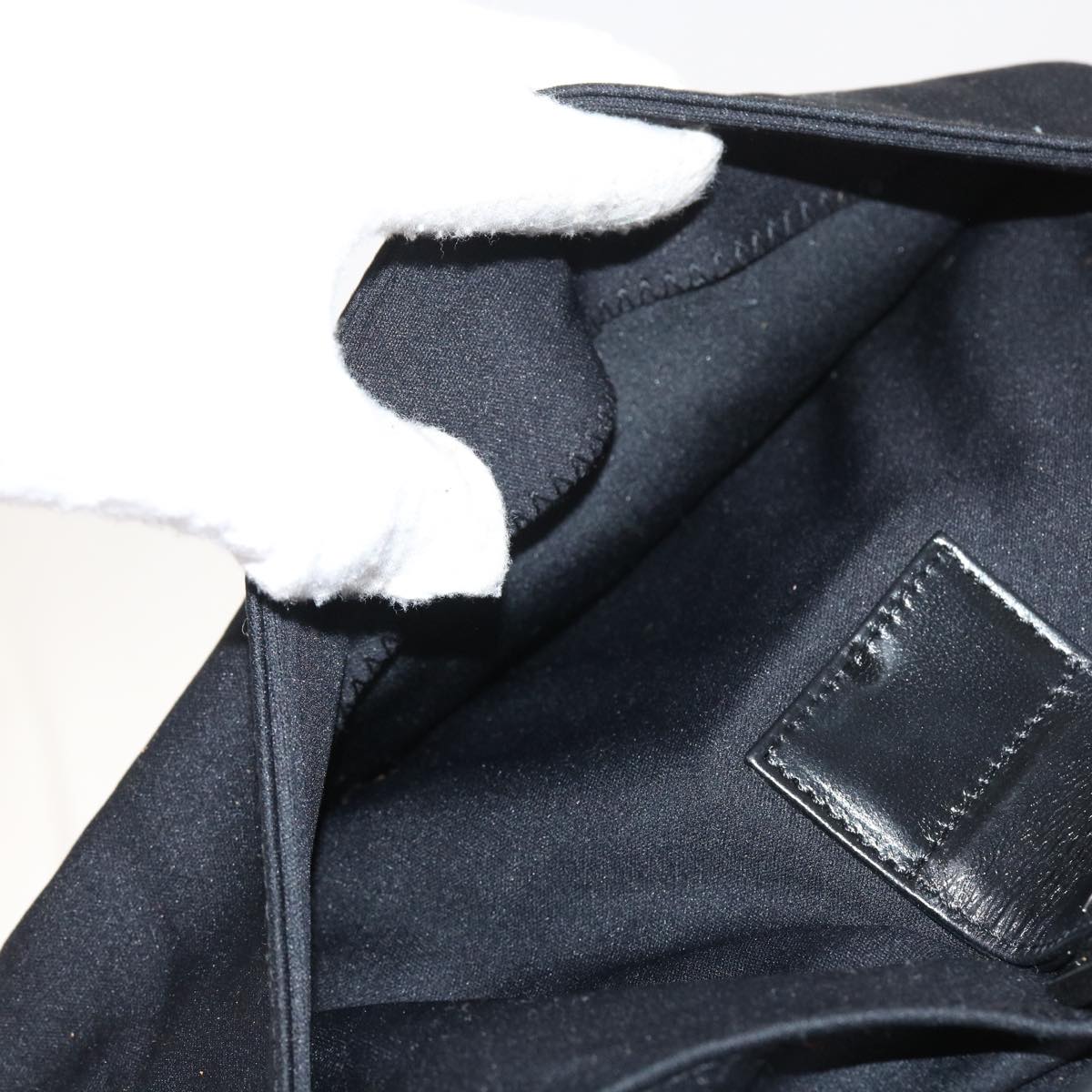 FENDI Mamma Baguette Shoulder Bag Nylon Black 56301