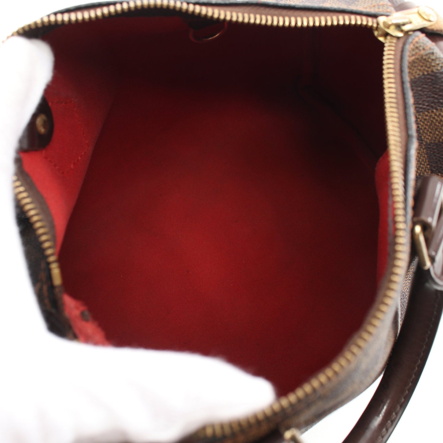 Speedy 25 Damier Ebene Handbag PVC Leather Brown