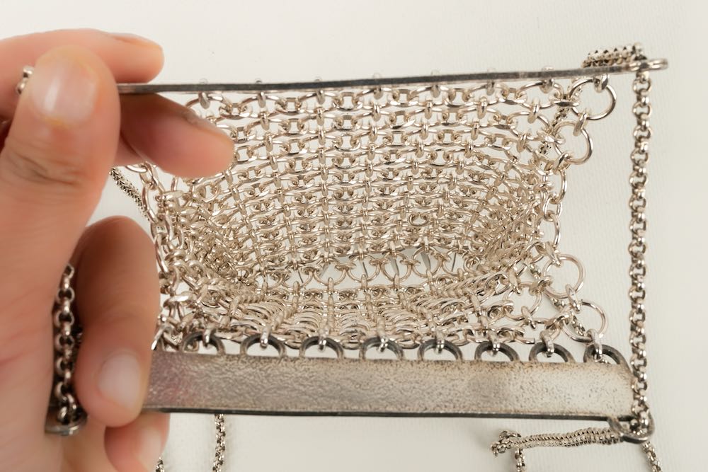 Sac en métal argenté Paco Rabanne