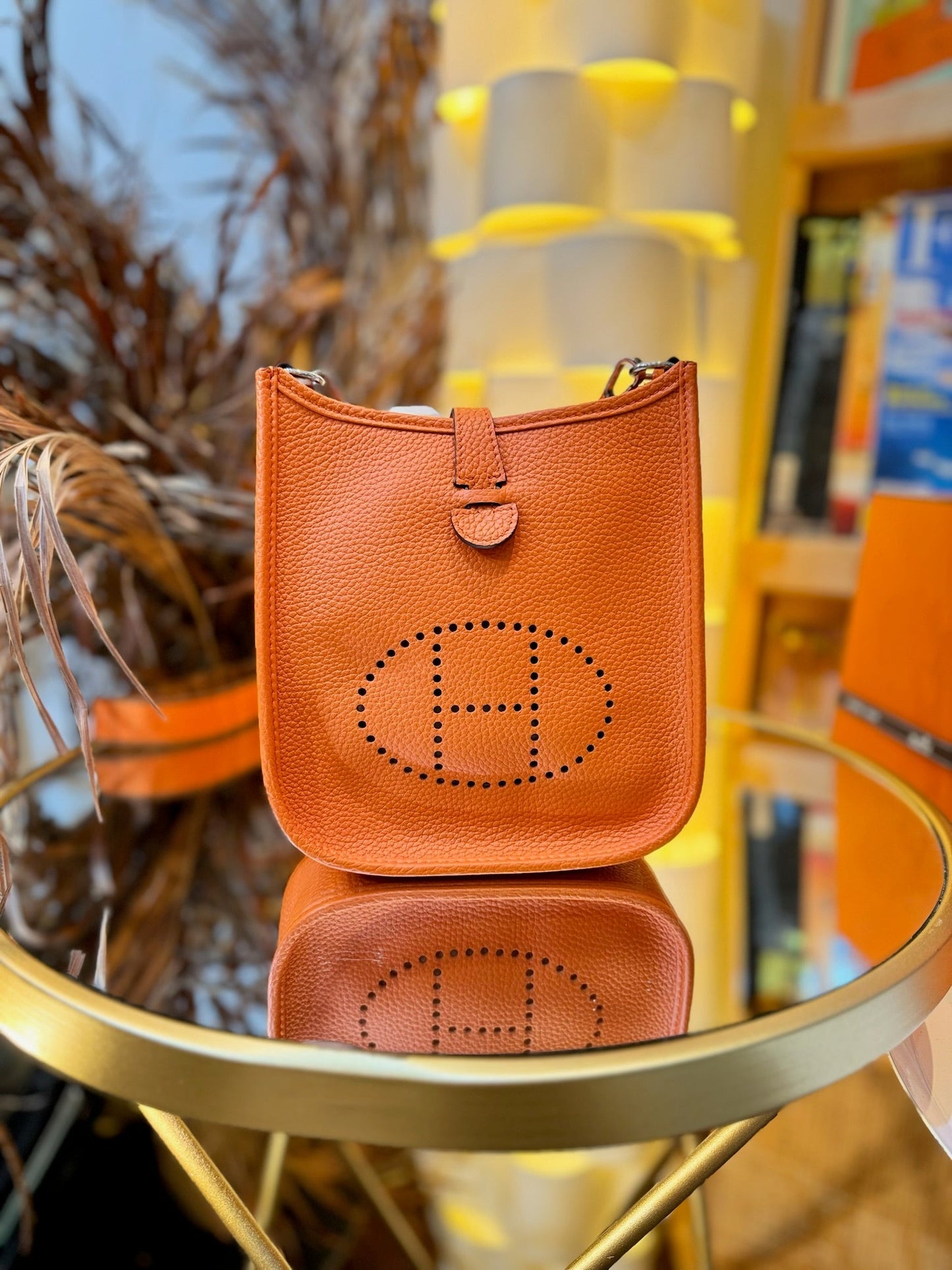 Hermès Evelyne TPM Orange Clemence Palladium Hardware