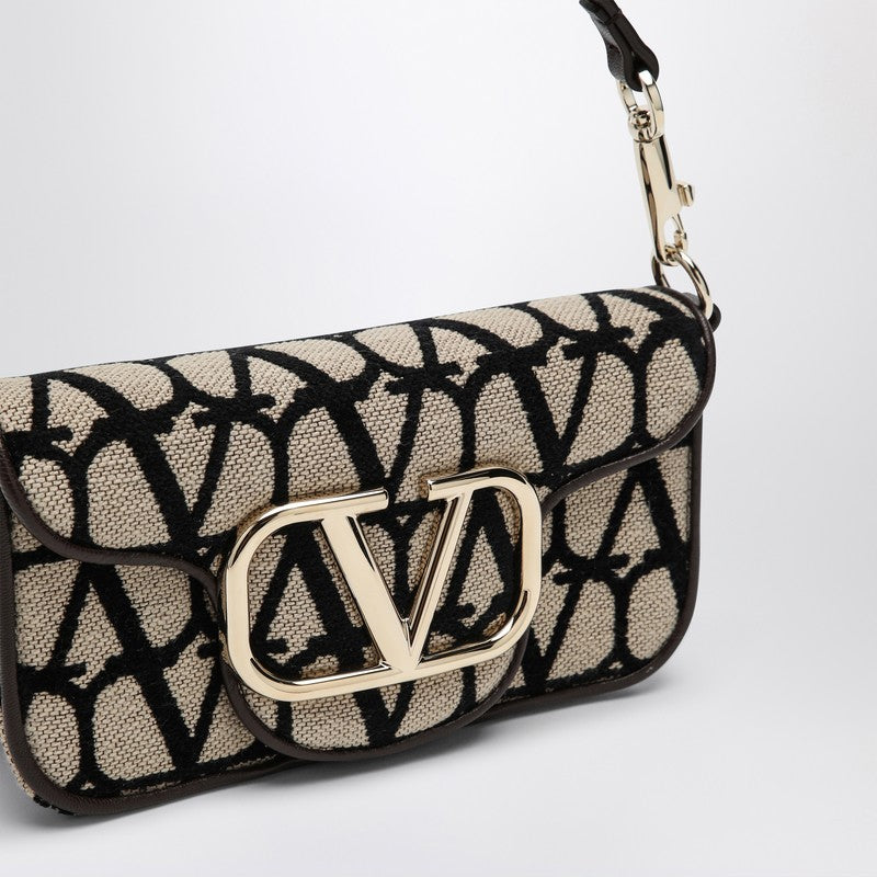 Valentino Garavani Small Locò Bag In Toile Iconographe Beige/Black Women