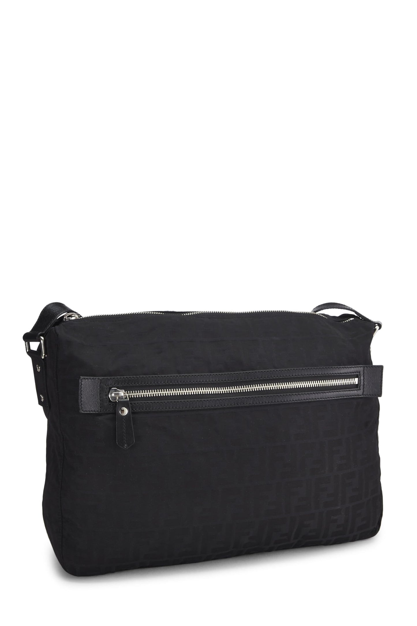 Fendi, Black Zucchino Nylon Messenger Bag, Black