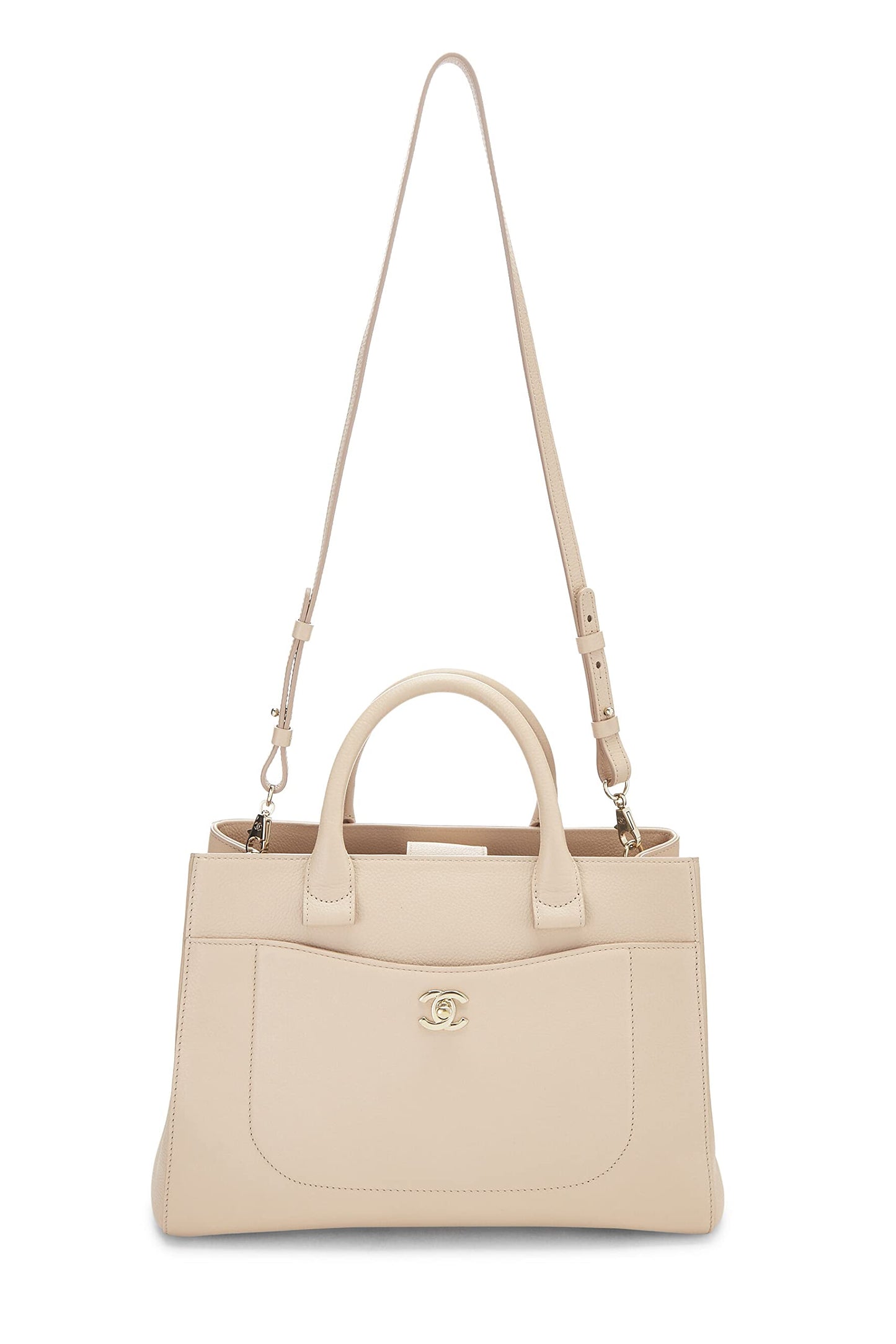 Chanel, Beige Leather Neo Executive Shopping Tote, Beige