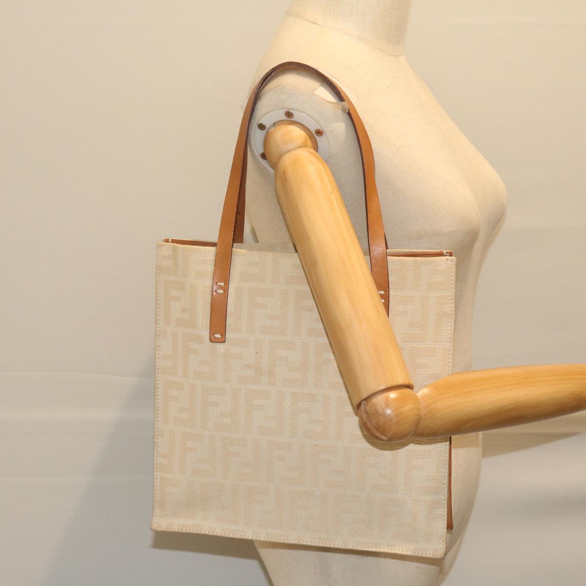 FENDI Zucca Canvas Tote Bag Beige 61947