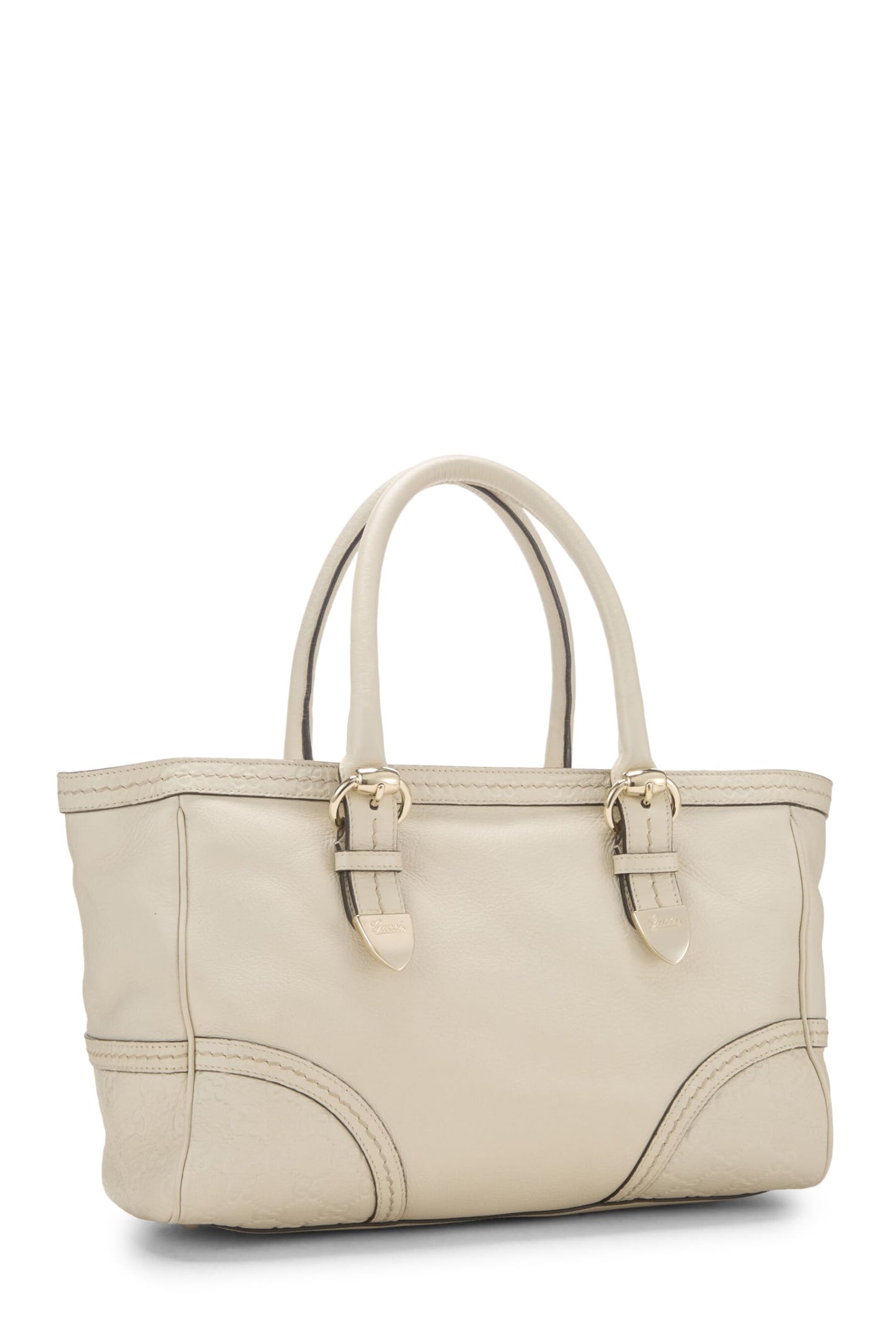 Gucci, Cream Leather Signora Tote, White