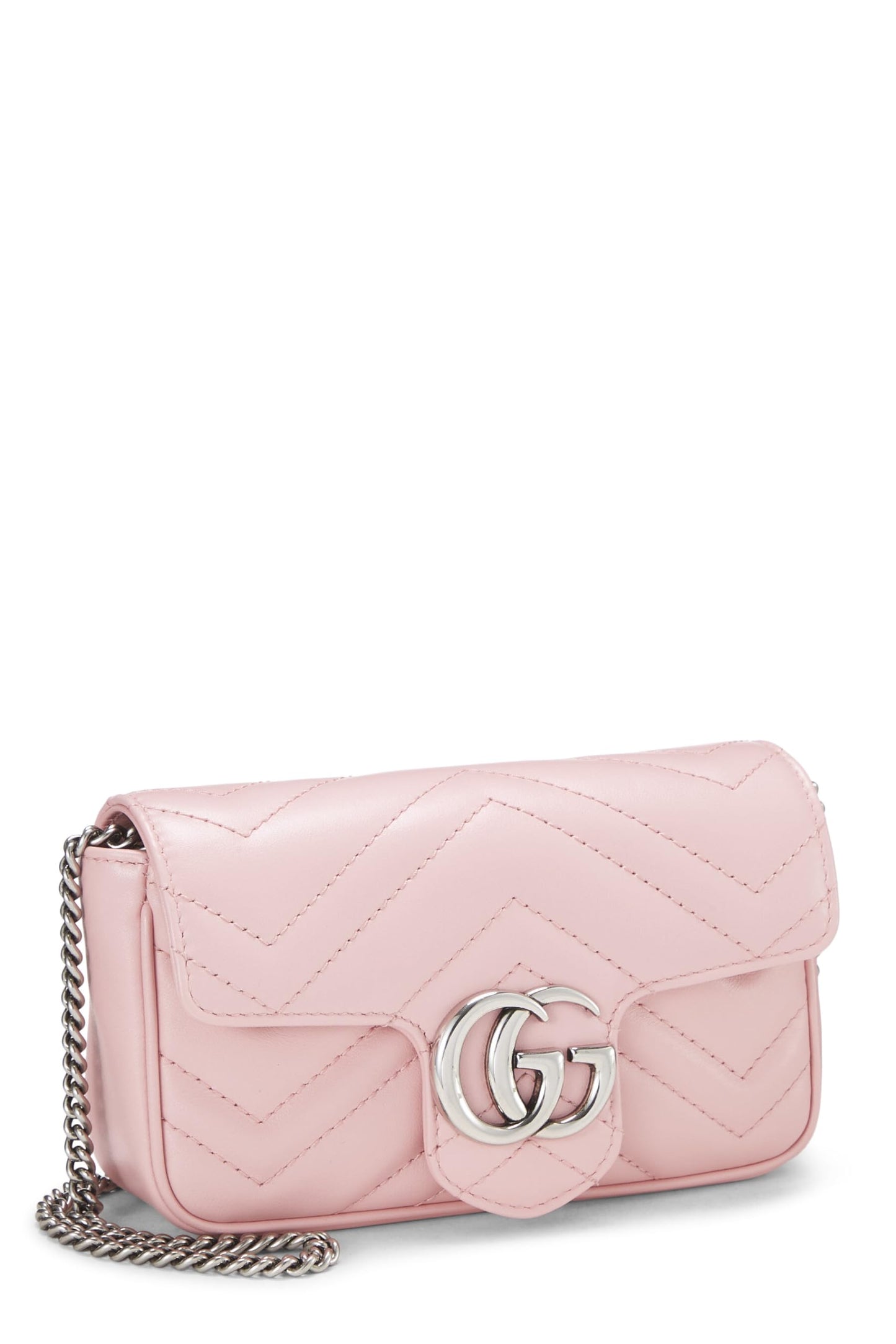 Gucci, Pink Leather Marmont Crossbody Super Mini, Pink