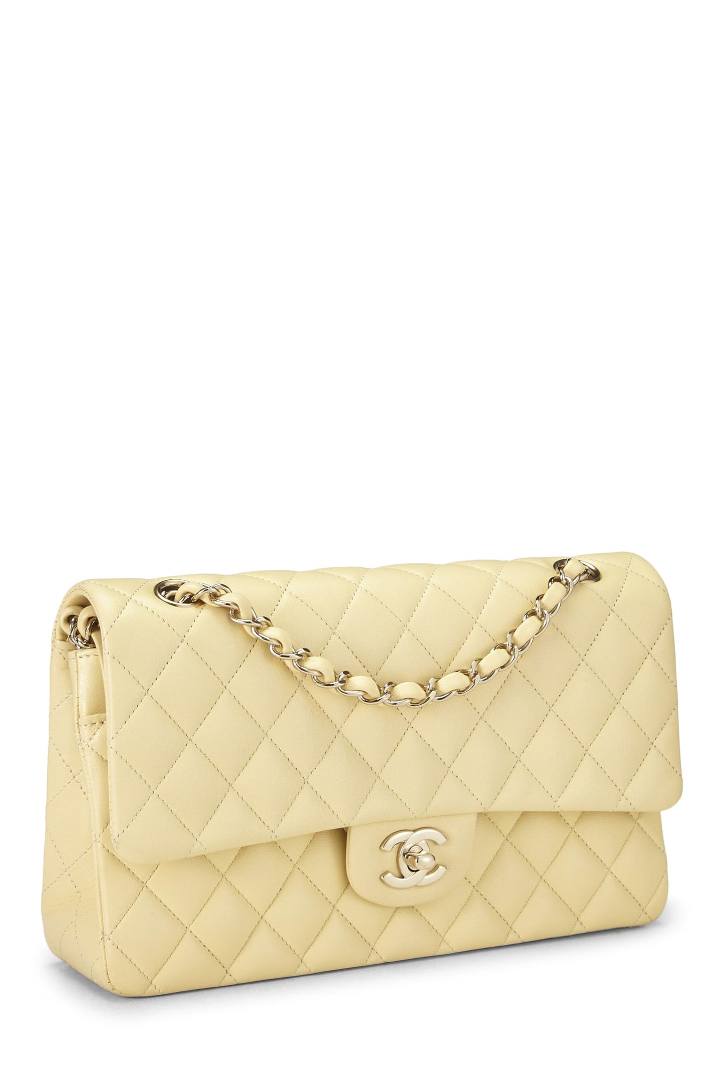 Chanel, Yellow Calfskin Classic Double Flap Medium, Yellow