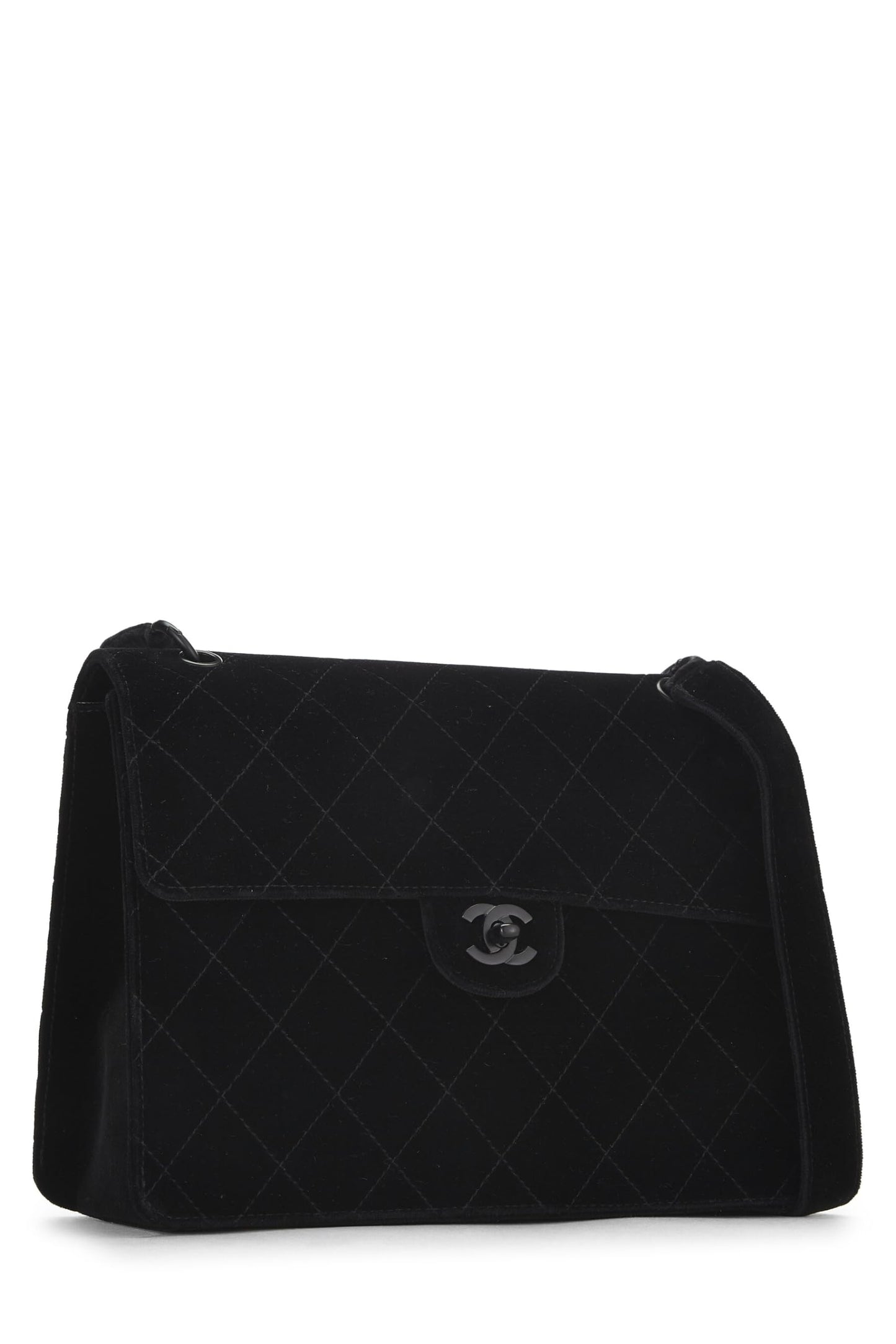 Chanel, Black Velour Shoulder Bag, Black