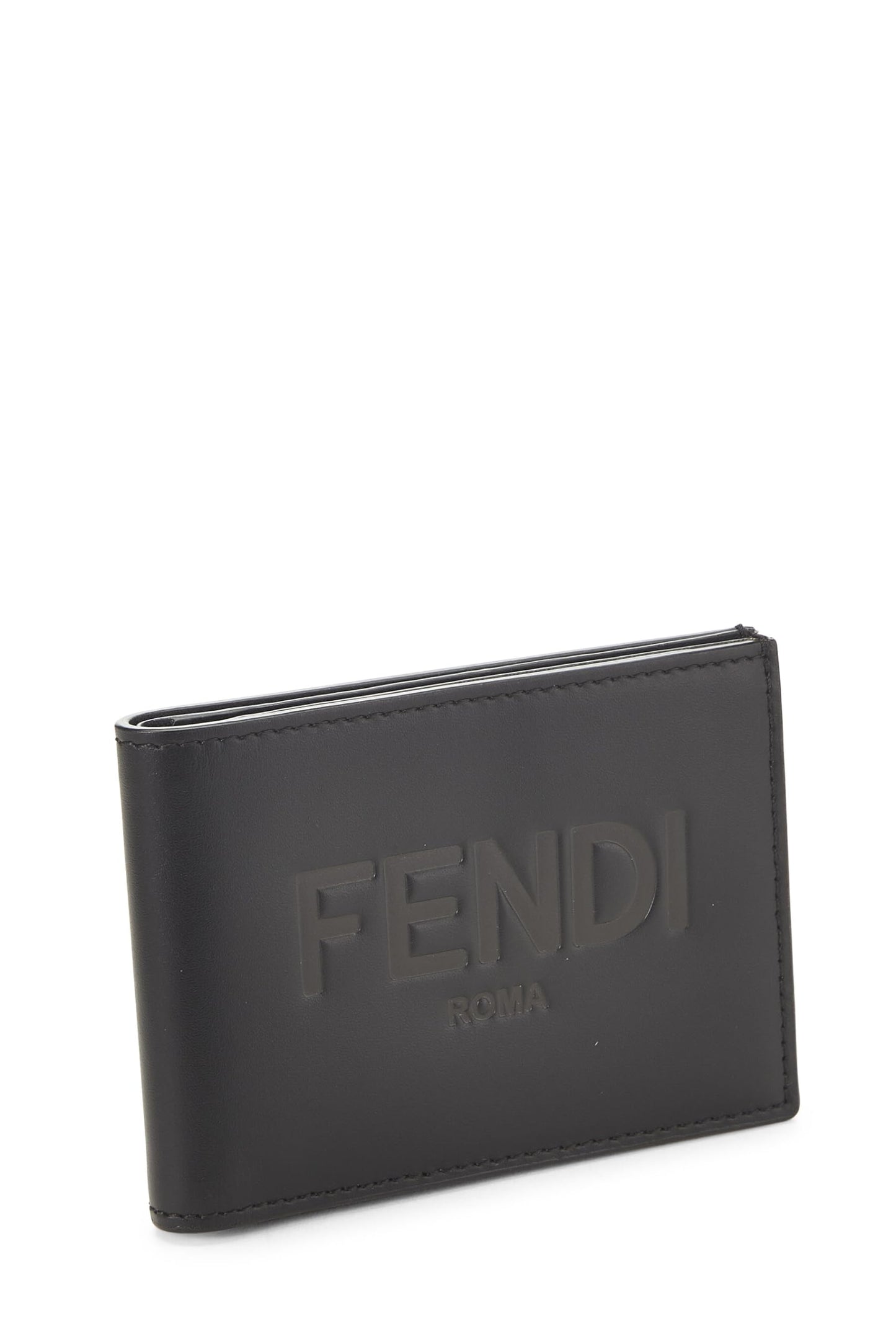 Fendi, Black Leather Bifold Wallet, Black