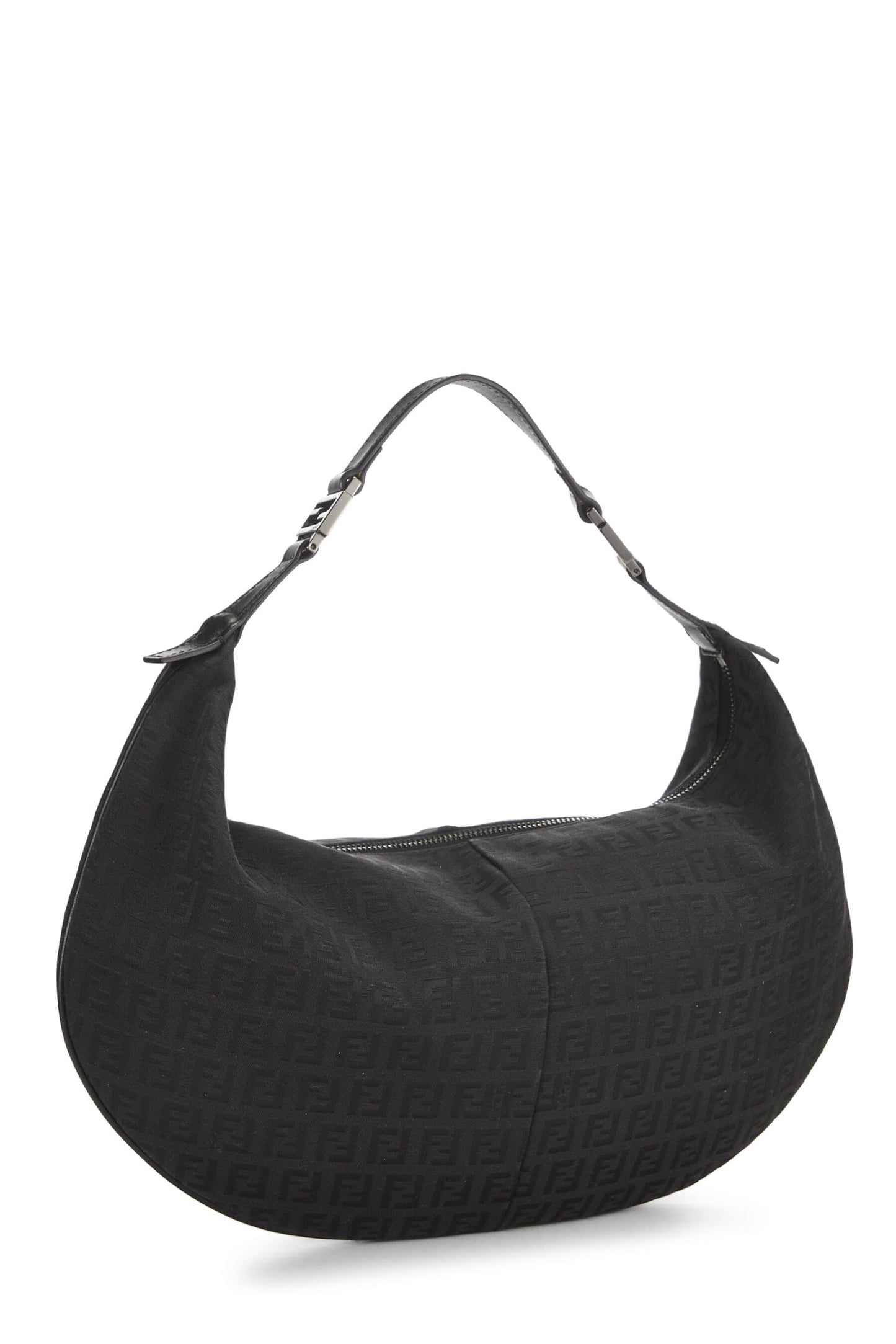 Fendi, Black Zucchino Canvas Hobo Bag, Black