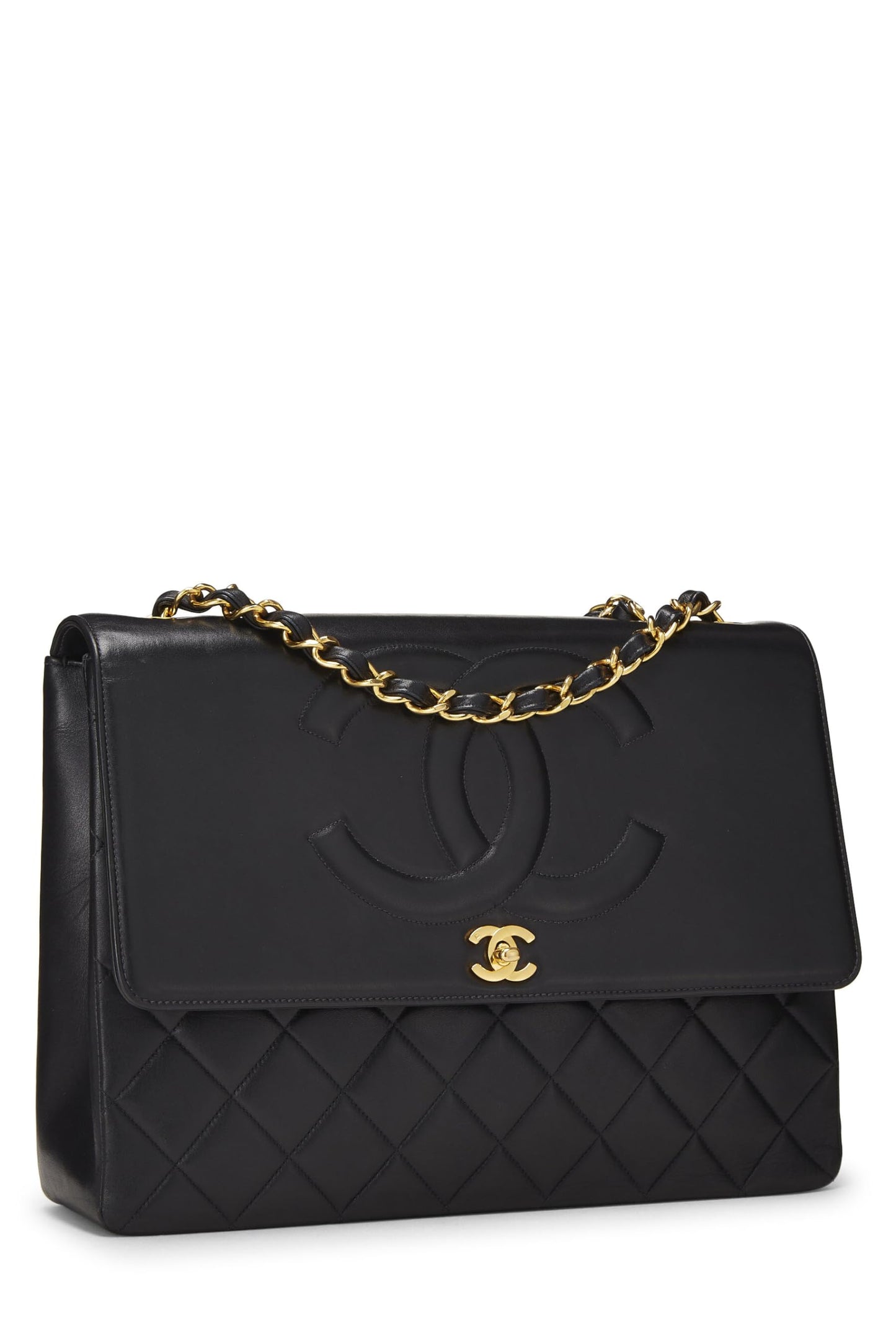 Chanel, Black Lambskin 'CC' Flap Maxi, Black