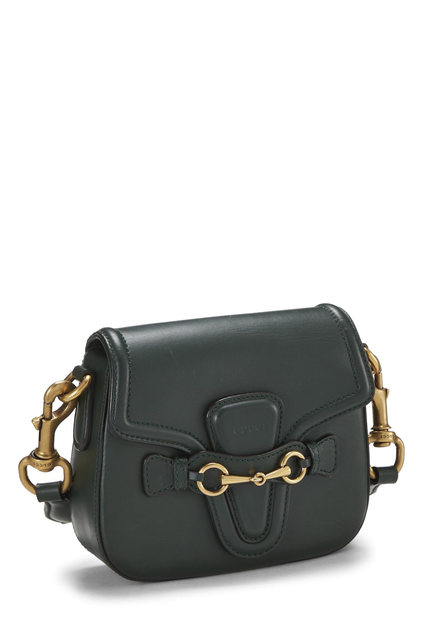 Gucci, Green Leather Lady Web Shoulder Bag Small, Green