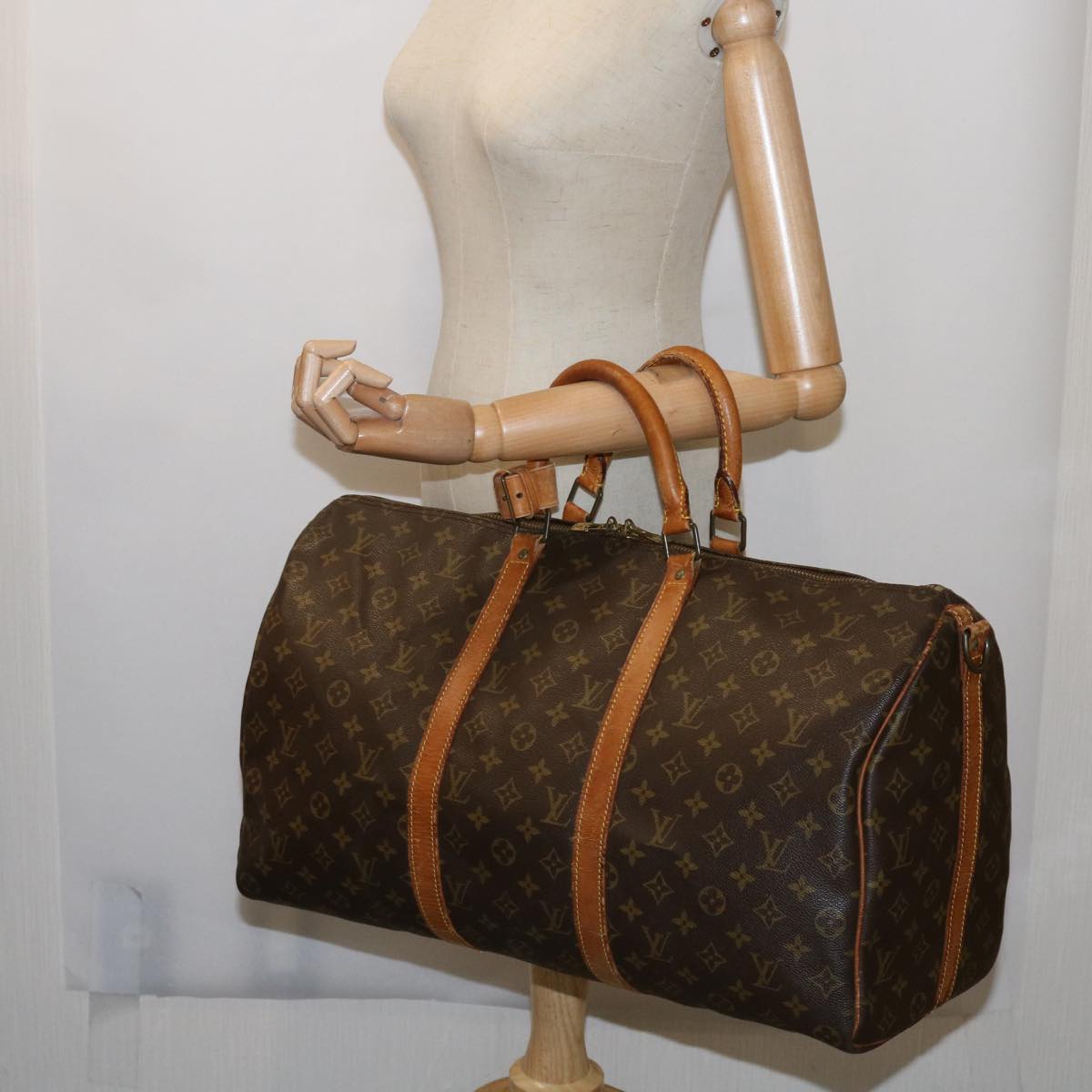 LOUIS VUITTON Monogram Keepall Bandouliere 50 Boston Bag M41416 LV 62794