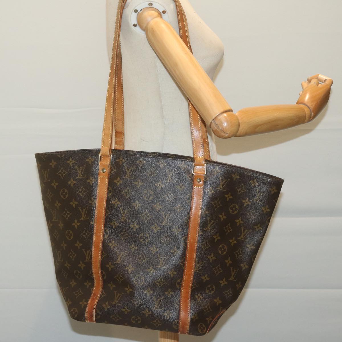 LOUIS VUITTON Monogram Sac Shopping Tote Bag M51108 LV 63456
