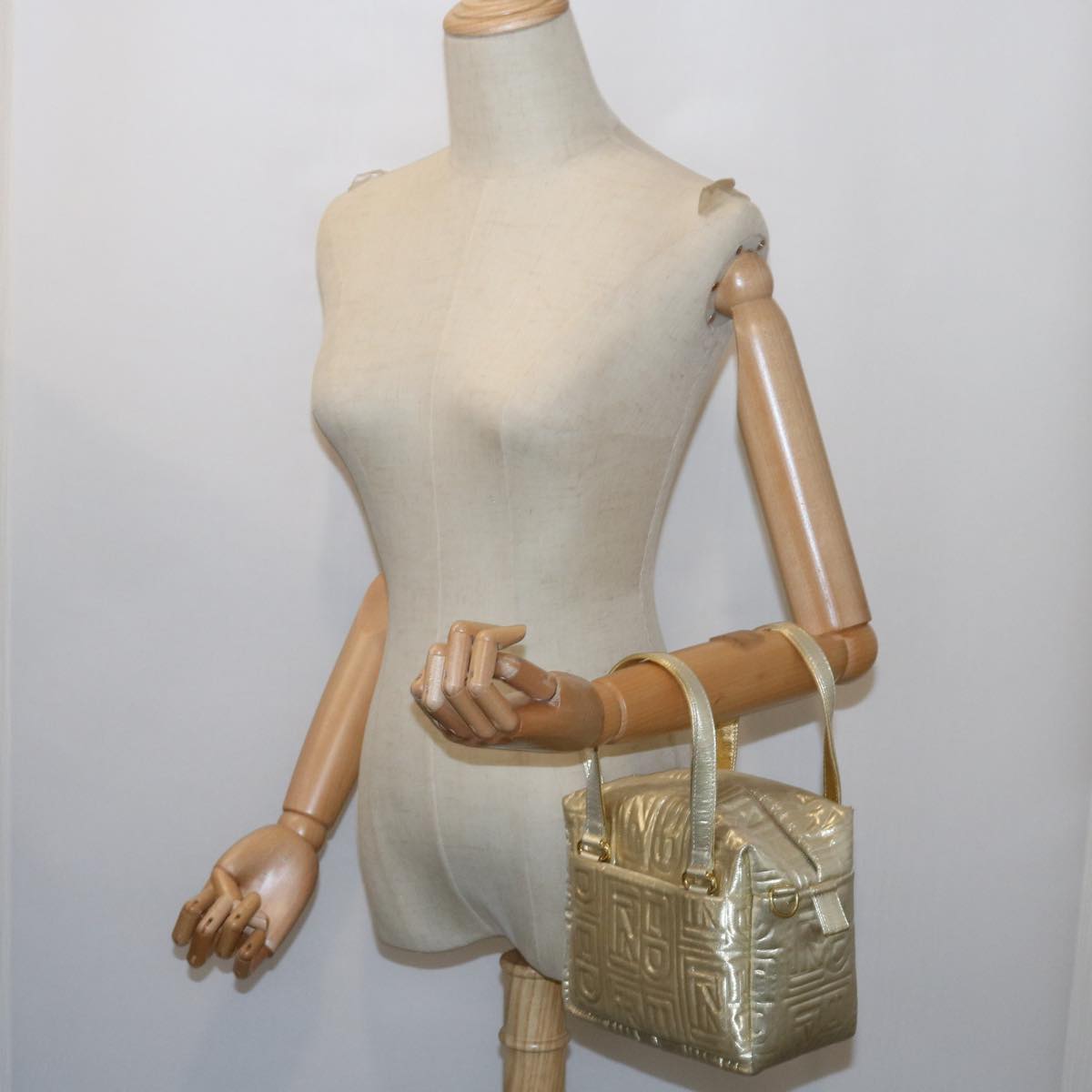 FENDI Hand Bag Nylon 2way Gold 64326