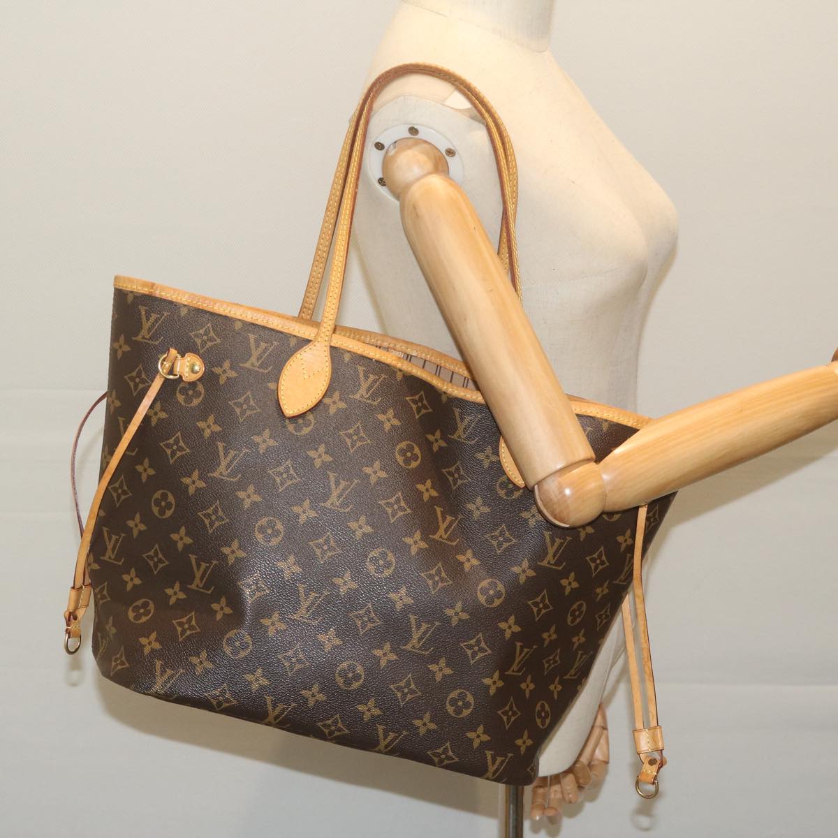 LOUIS VUITTON Monogram Neverfull MM Tote Bag M40156 LV 64356