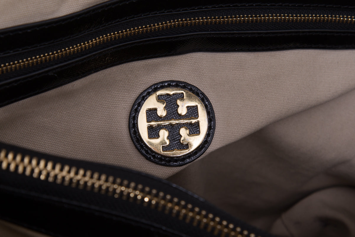 Tory Burch Black Patent Leather Tote