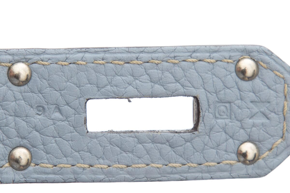 Hermès Jypsiere 28cm Clemence in Blue Jean Cross-Body