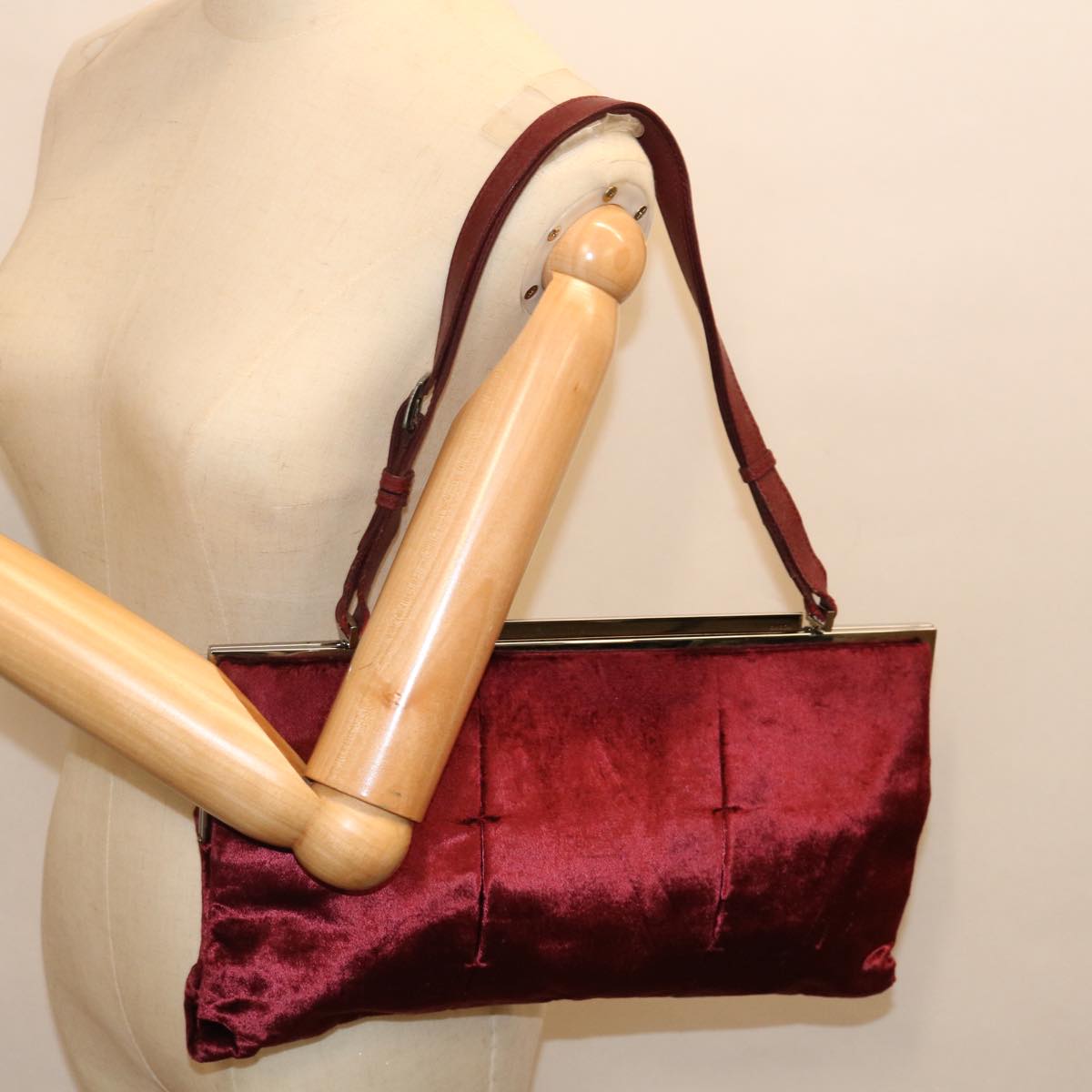 GUCCI Shoulder Bag Satin outlet Bordeaux 70958