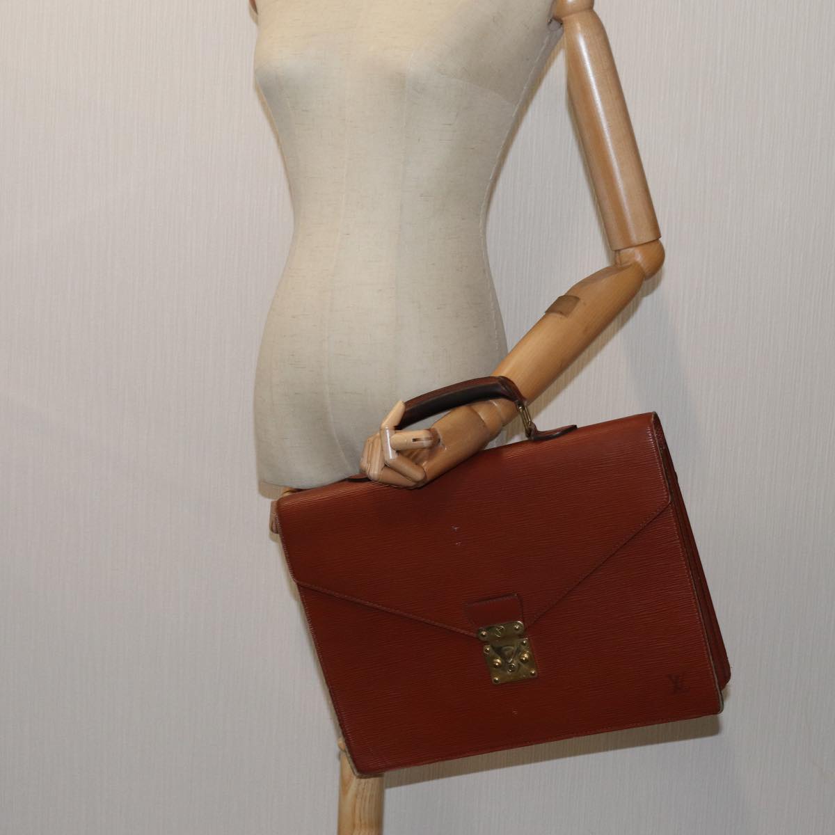LOUIS VUITTON Epi Serviette Conseiller Briefcase Brown M54423 LV 70980