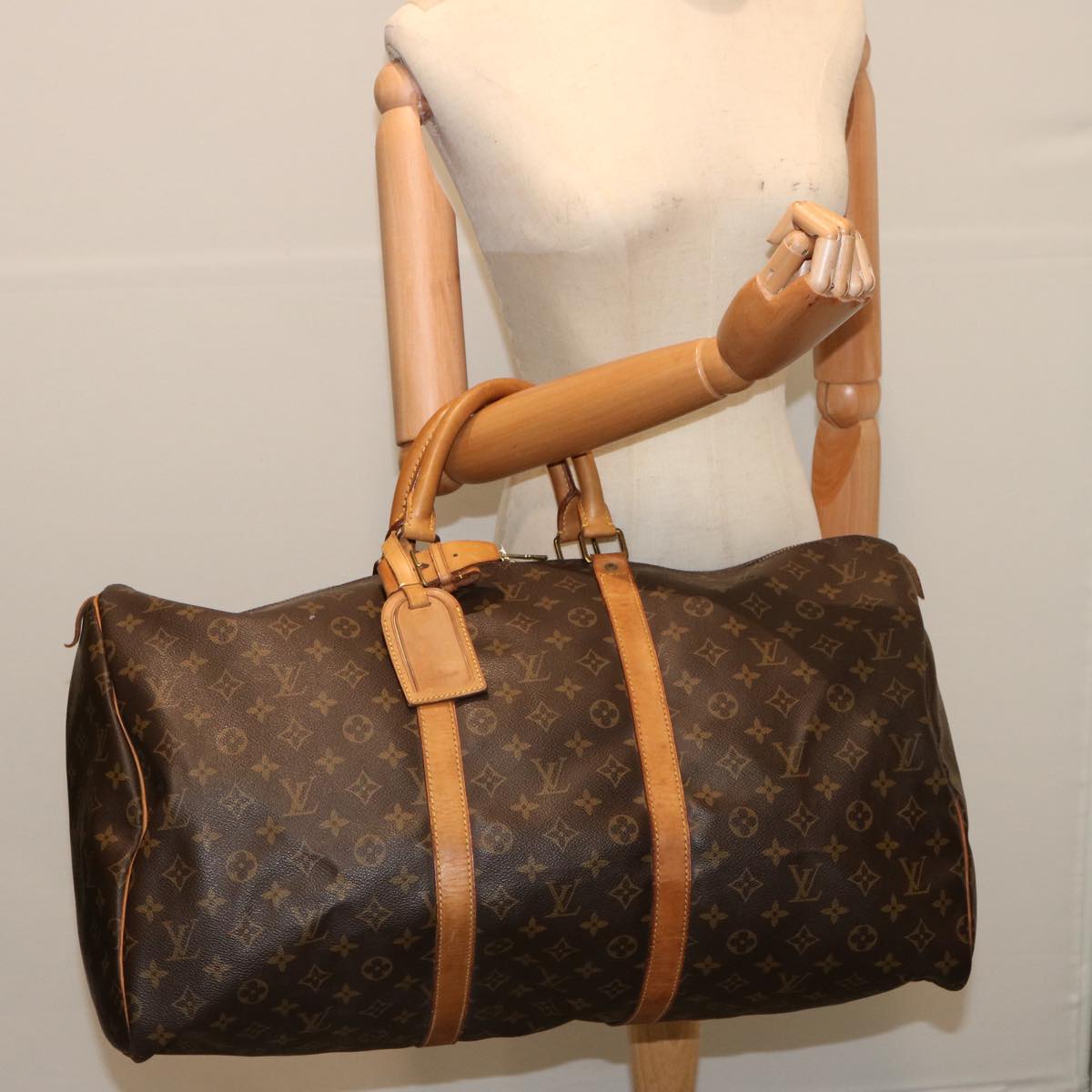 LOUIS VUITTON Monogram Keepall 55 Boston Bag M41424 LV 70992