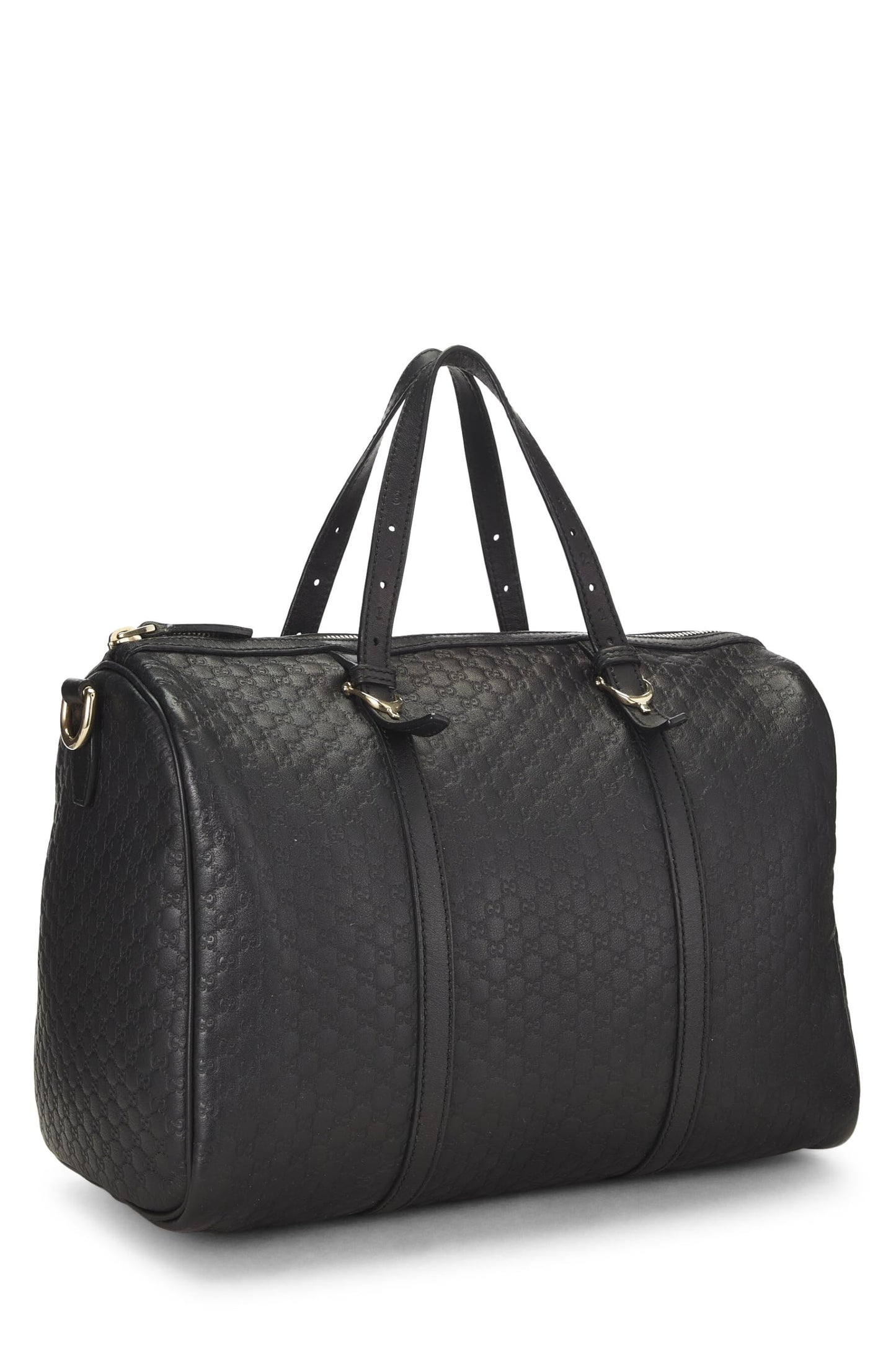Gucci, Black Microguccissima Leather Boston Bag, Black