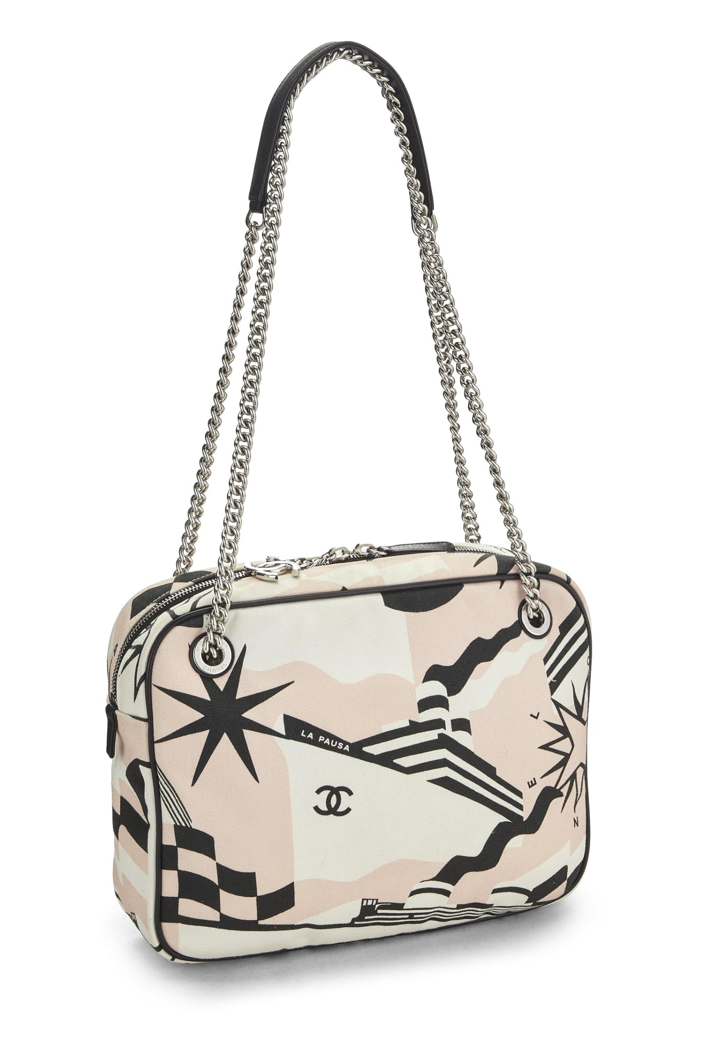 Chanel, Pink Canvas La Pausa Camera Case Small, Pink