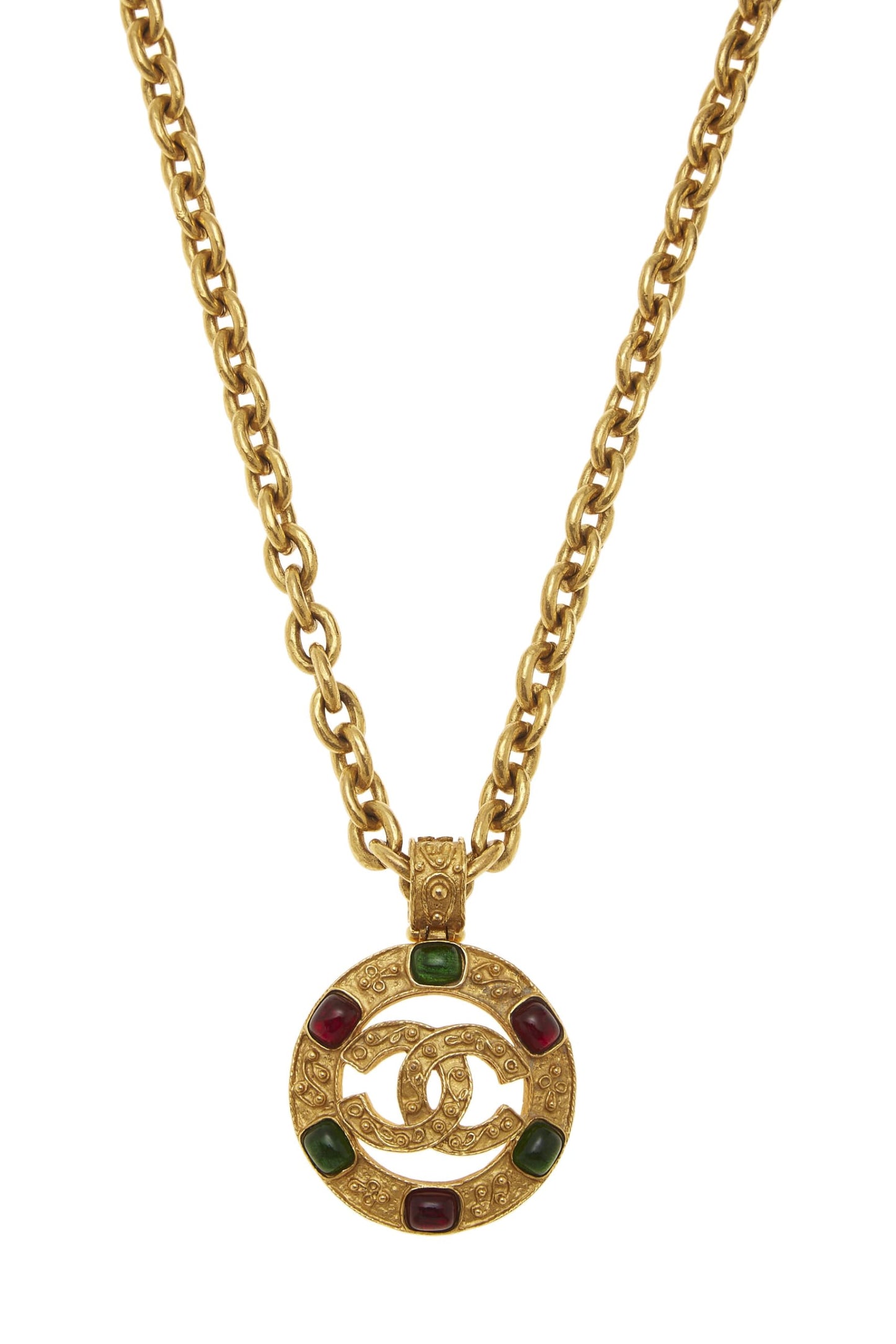 Chanel, Gold Filigree & Multicolor Gripoix Necklace, Gold