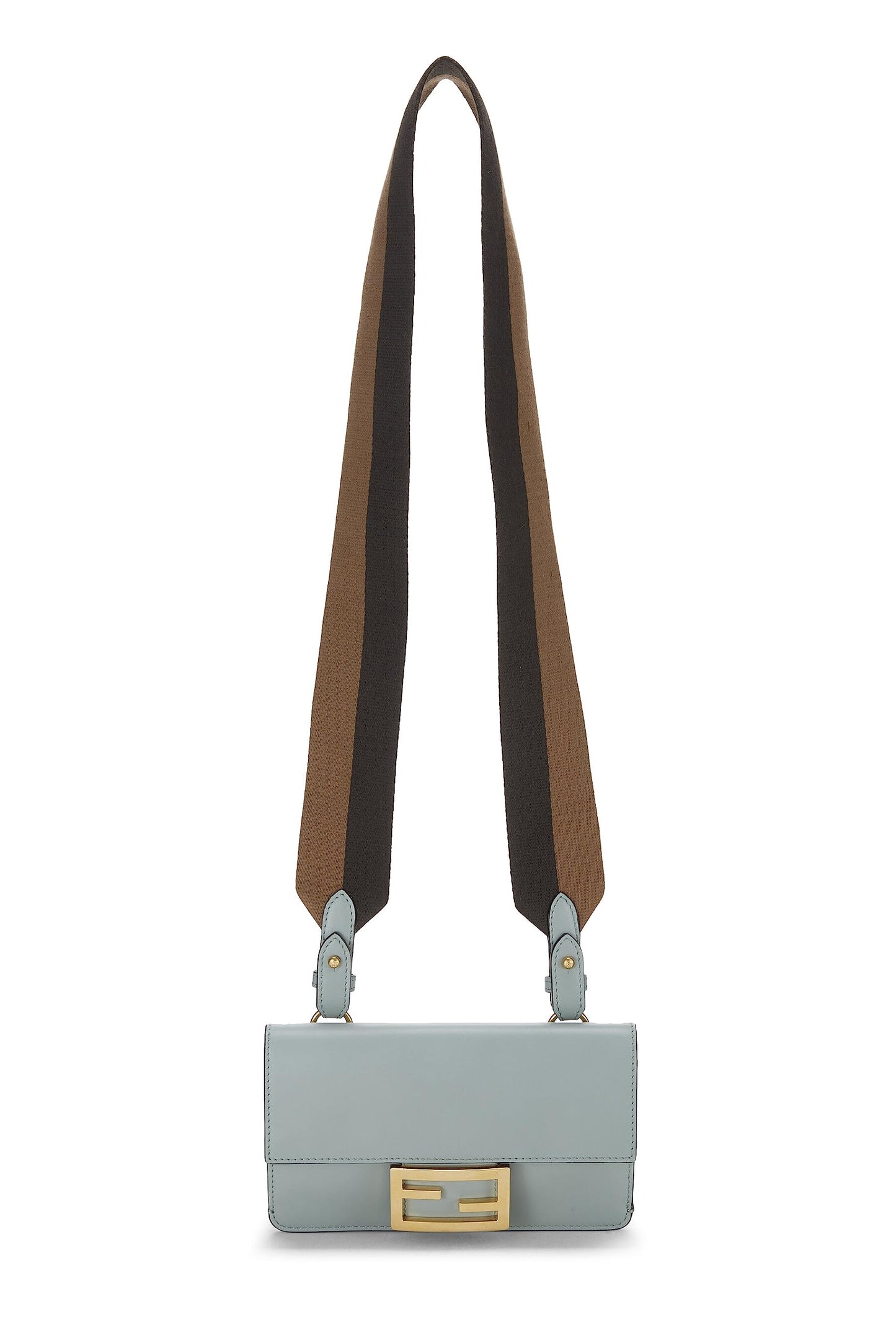 Fendi, Green Leather Flat Baguette Bag Mini, Green