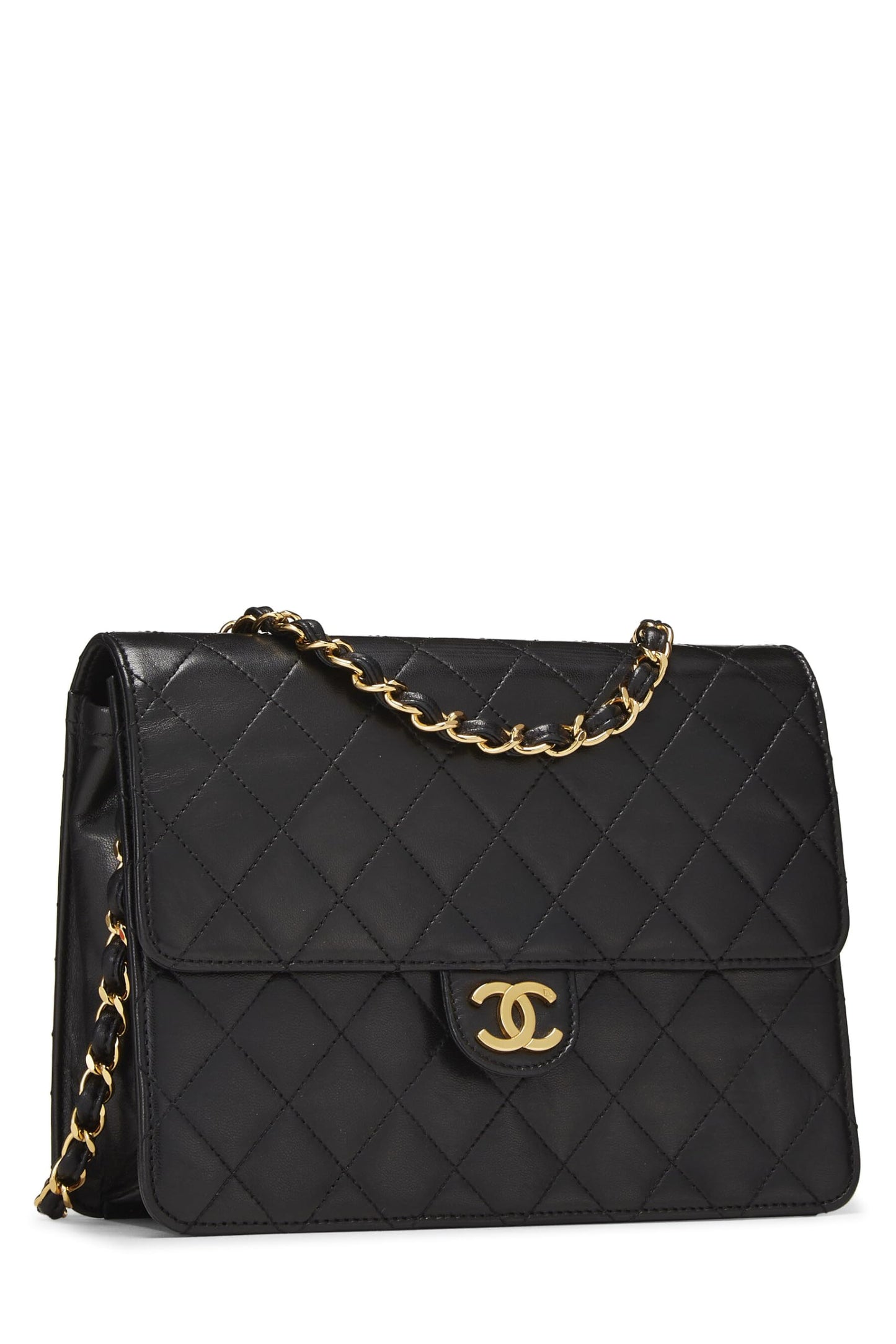 Chanel, Black Lambskin Ex Flap Small, Black
