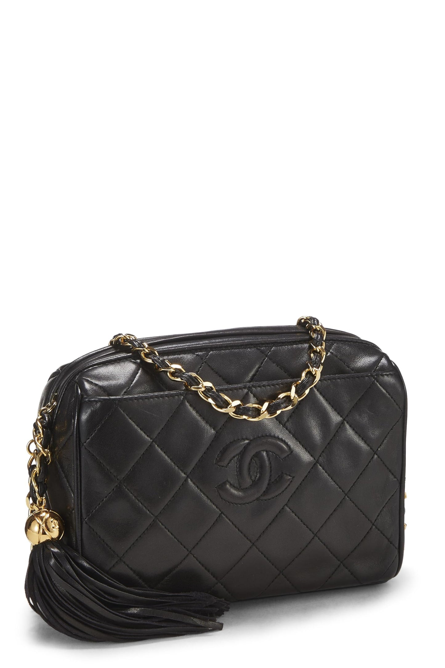Chanel, Black Lambskin Pocket Camera Bag Mini, Black