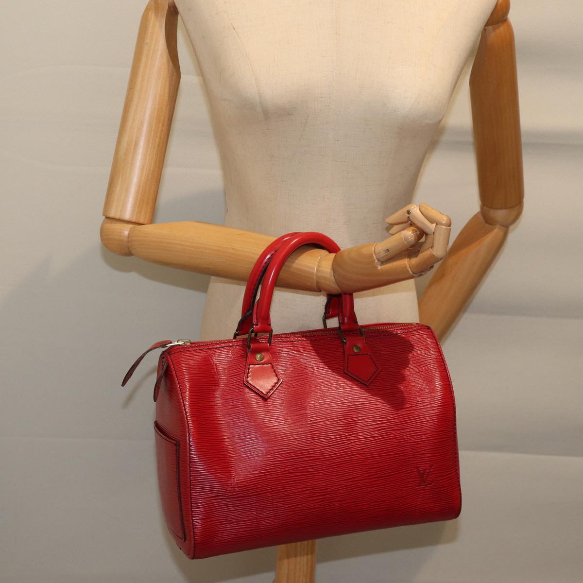 LOUIS VUITTON Epi Speedy 25 Hand Bag Castilian Red M43017 LV 71403