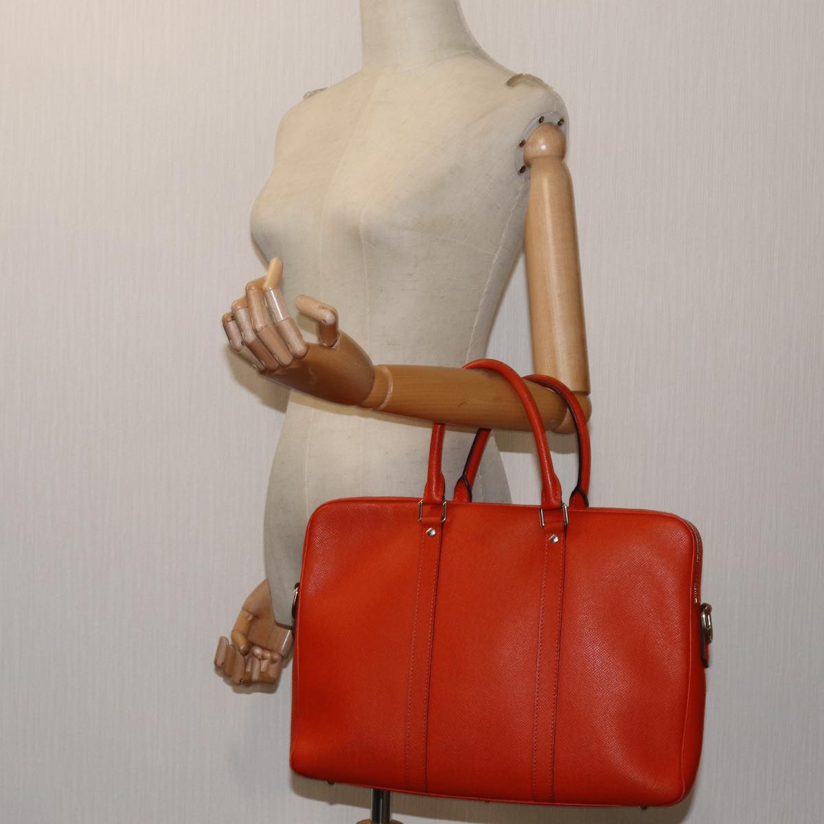 LOUIS VUITTON Taiga Porte Documents Voyage Business Bag Orange M30637 71448