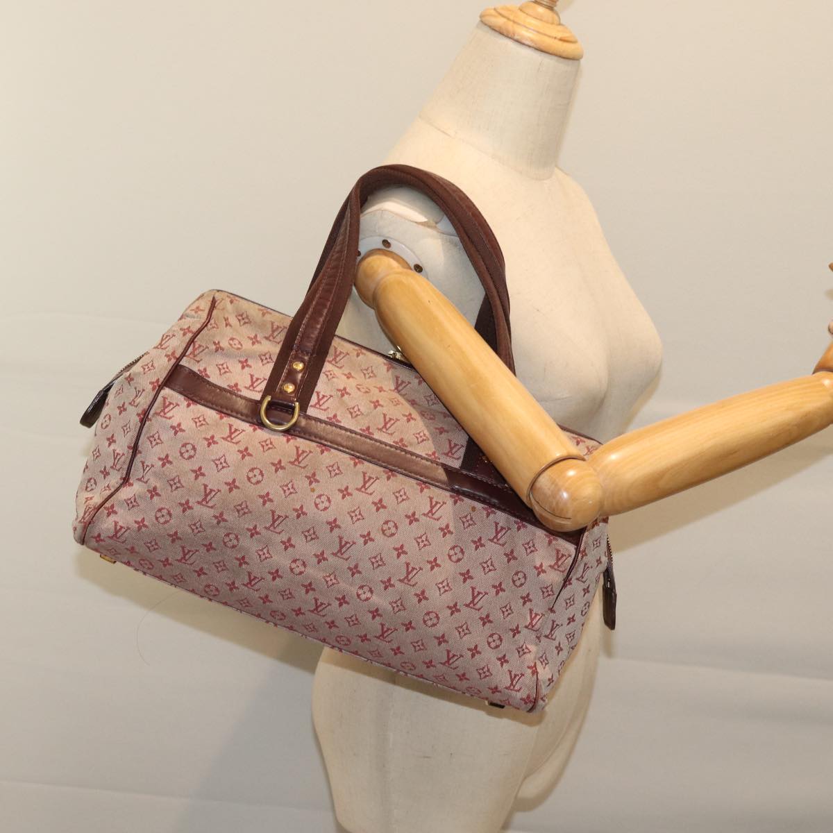 LOUIS VUITTON Monogram Mini Josephine GM Hand Bag Red M92311 LV 71463