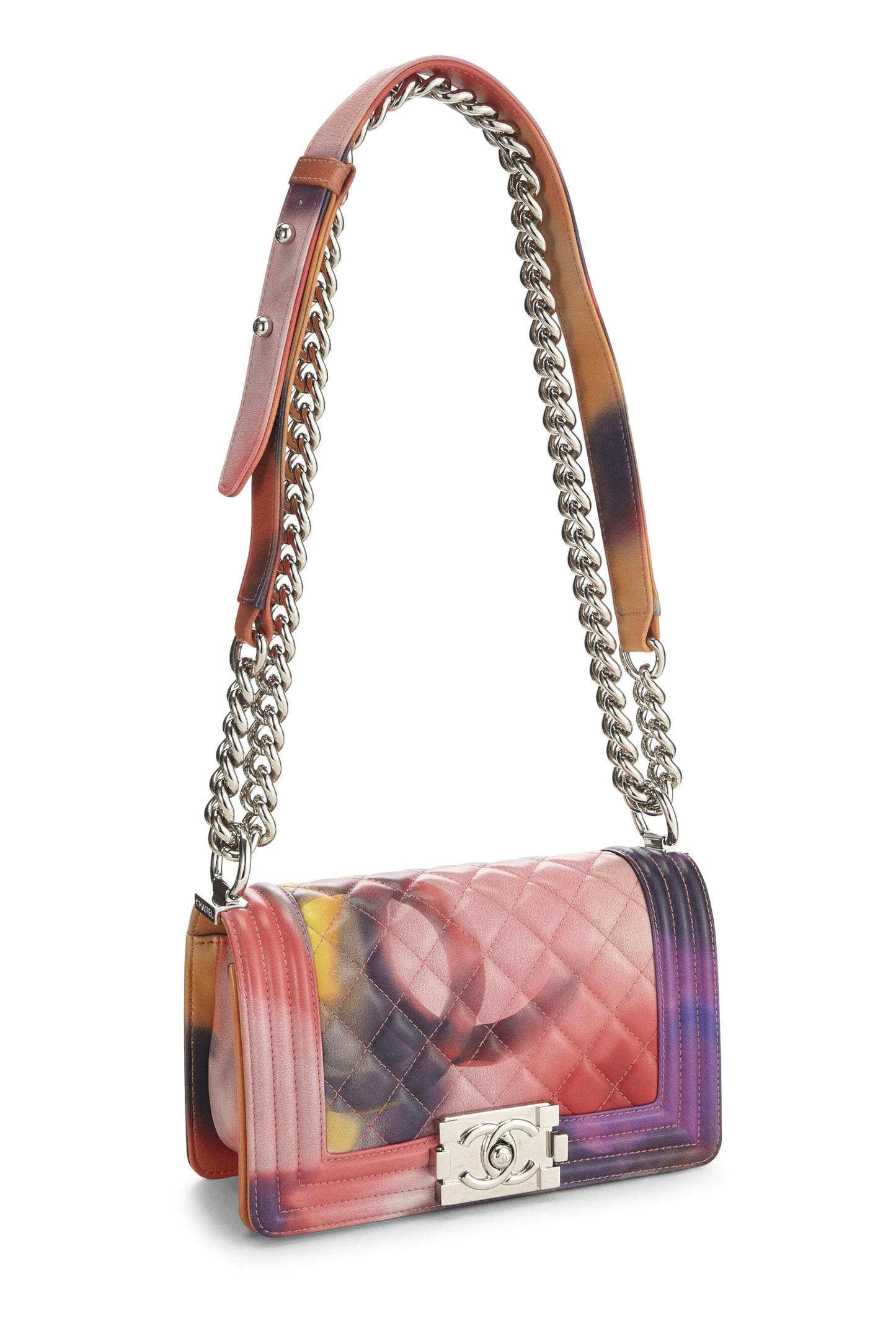 Chanel, Multicolor Quilted Lambskin Flower Power Boy Bag Small, Multi