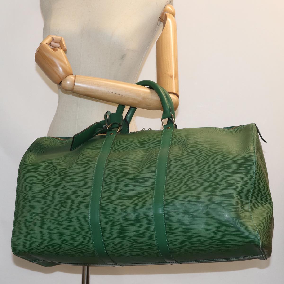 LOUIS VUITTON Epi Keepall 50 Boston Bag Green M42964 LV 71654
