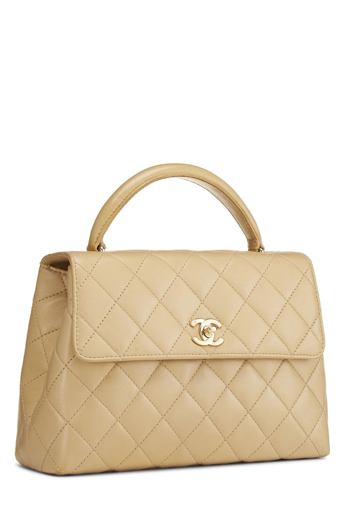 Chanel, Beige Quilted Lambskin Kelly, Beige