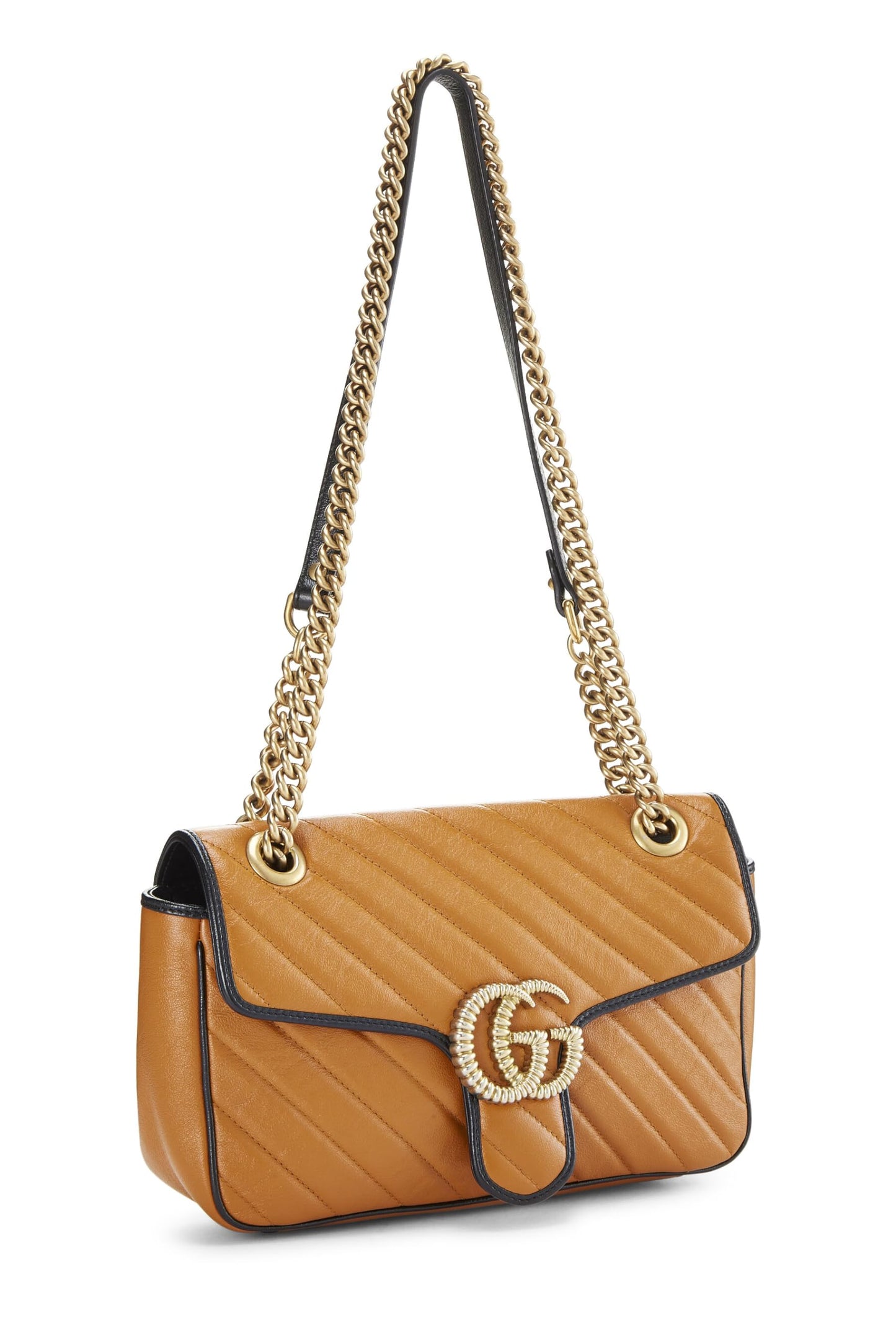 Gucci, Orange Leather Torchon Marmont Shoulder Bag Small, Orange