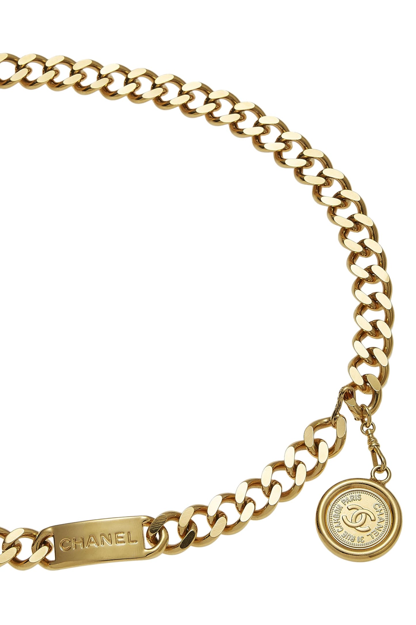 Chanel, Gold 'CC' Medallion Chain Belt, Gold