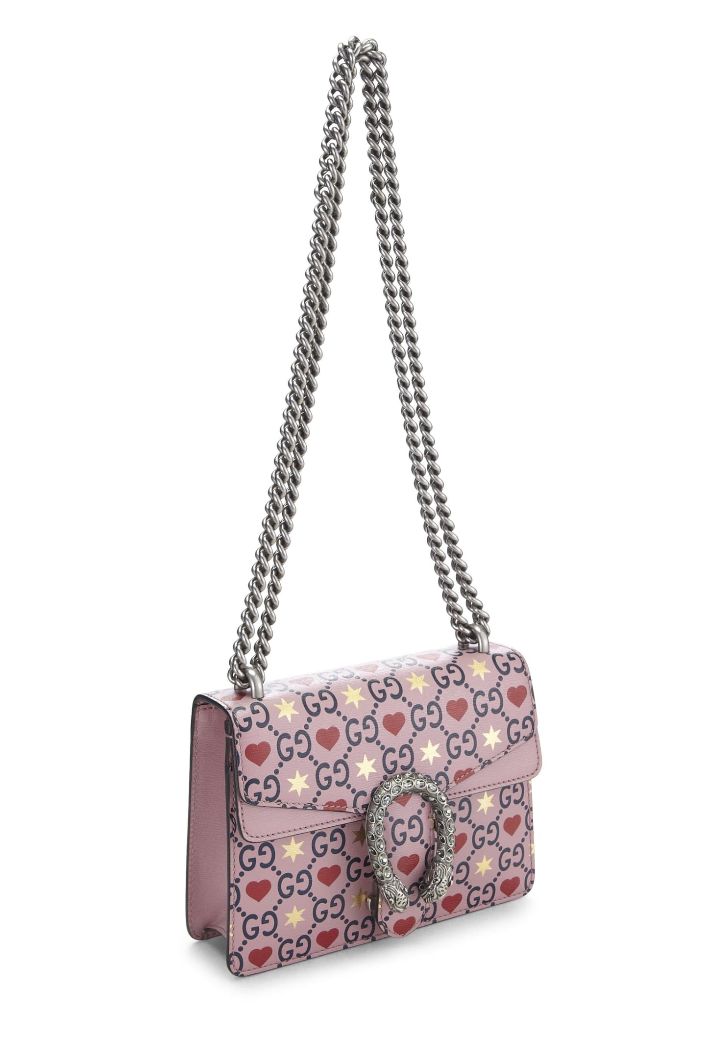 Gucci, Pink Leather Valentine Dionysus Shoulder Bag Medium, Pink
