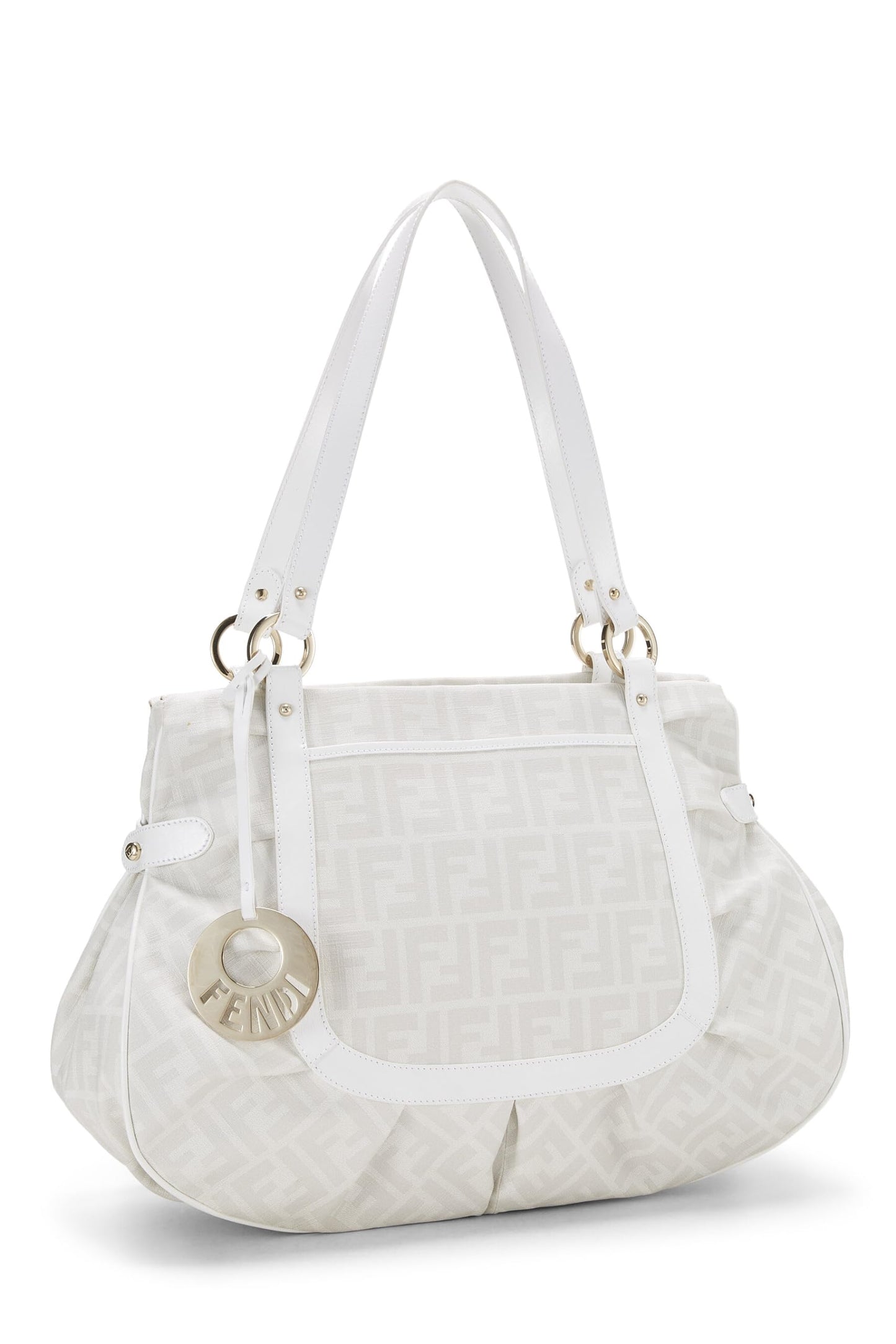 Fendi, White Zucca Coated Canvas Chef Large, White