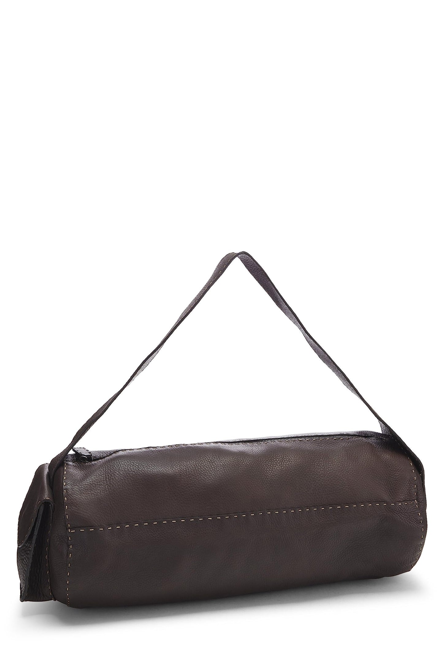 Fendi, Brown Leather Selleria Shoulder Bag, Brown