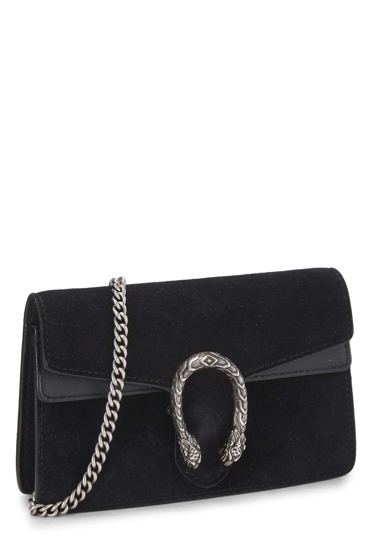 Gucci, Black Suede Dionysus Shoulder Bag Super Mini, Black