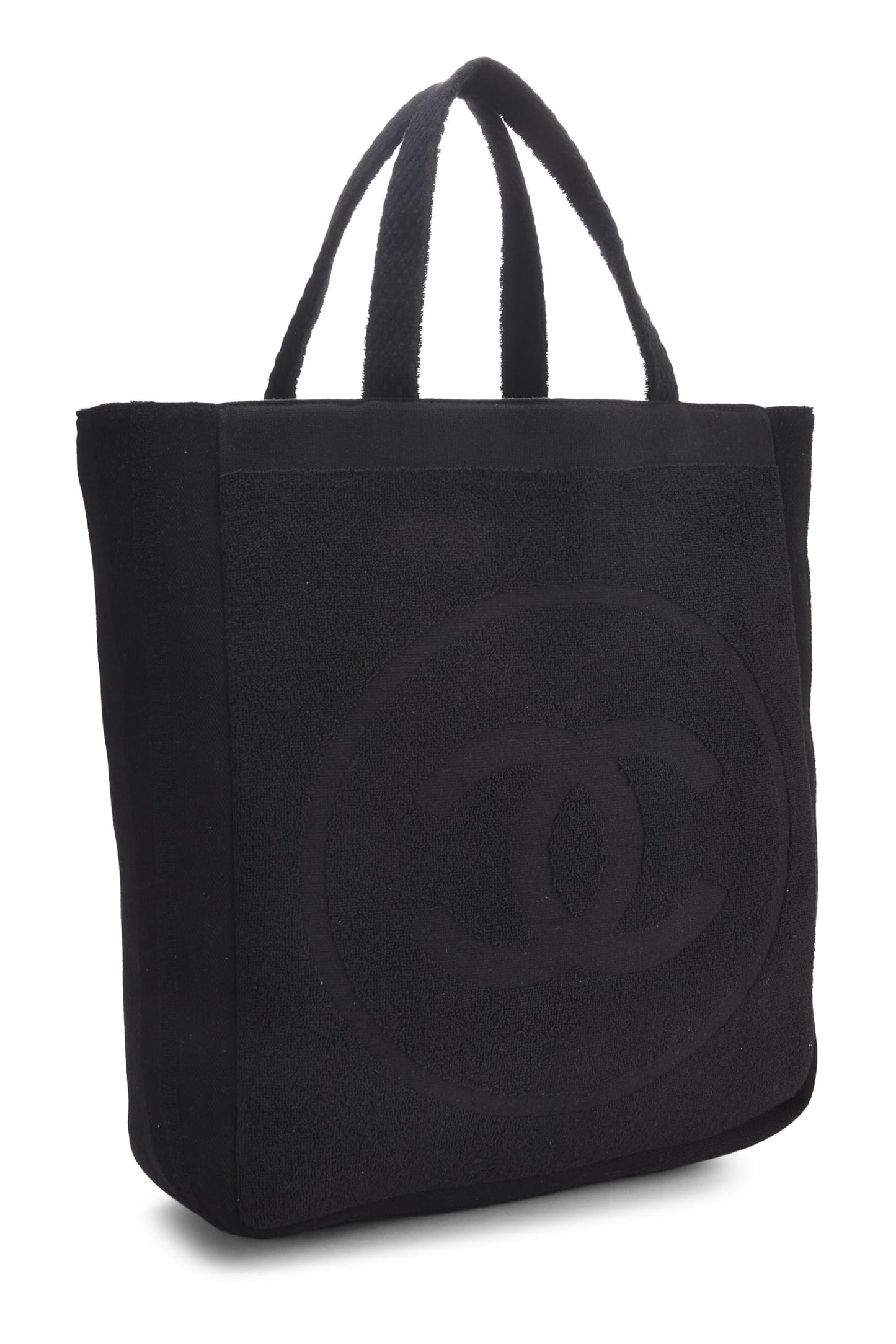 Chanel, Black Terry Cloth 'CC' Beach Set, Black