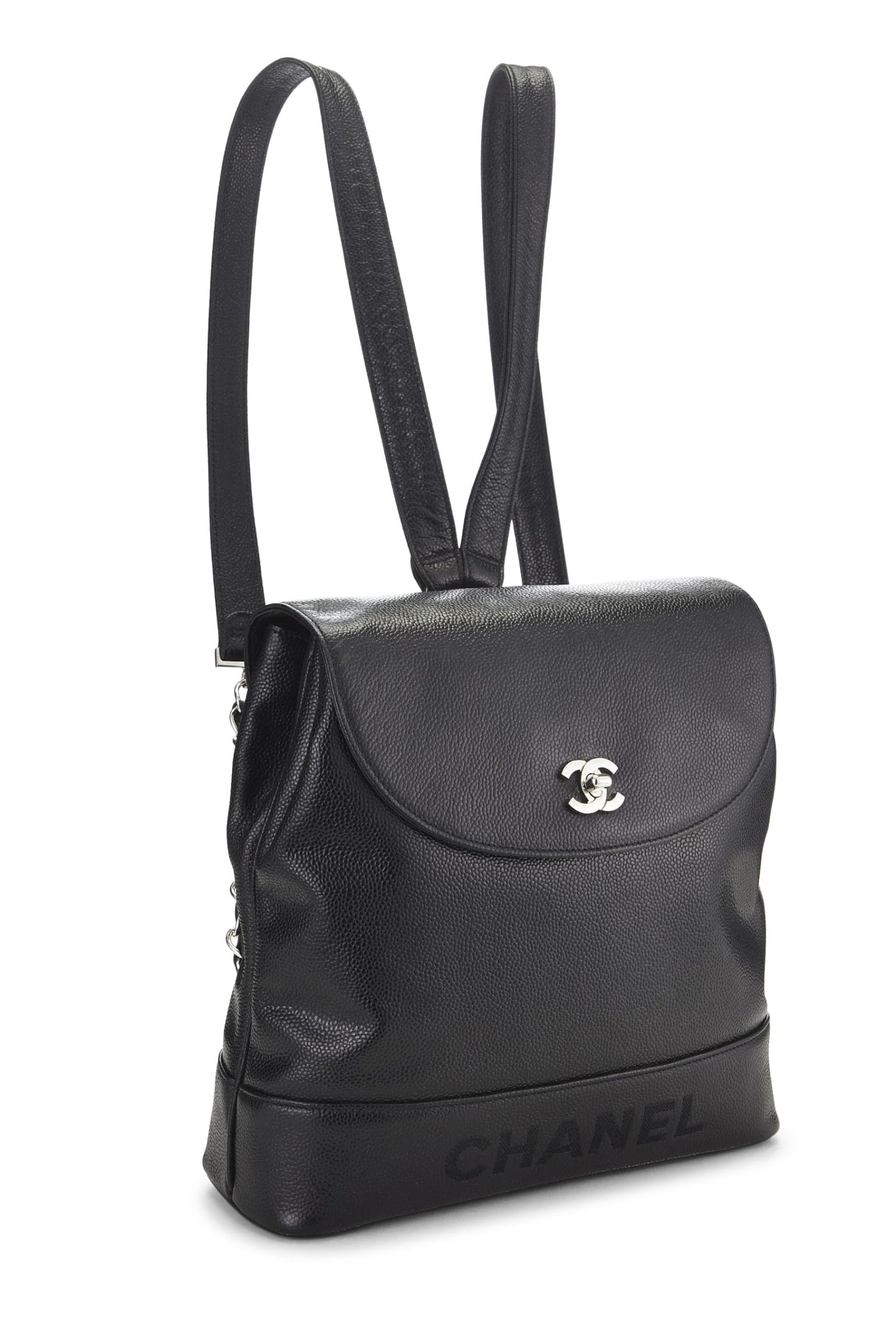 Chanel, Black Caviar 'CC' Backpack, Black