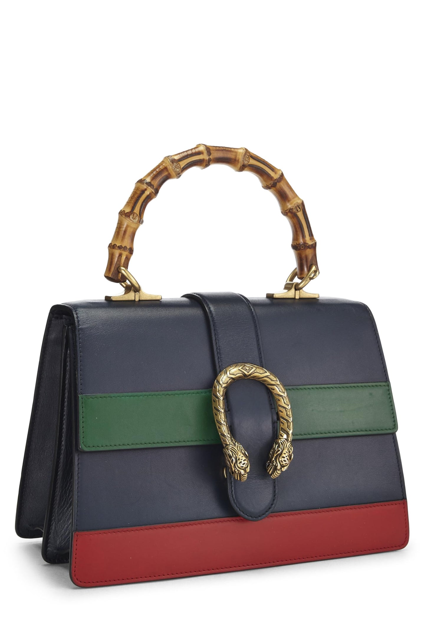 Gucci, Navy Leather Dionysus Bamboo Handbag, Navy