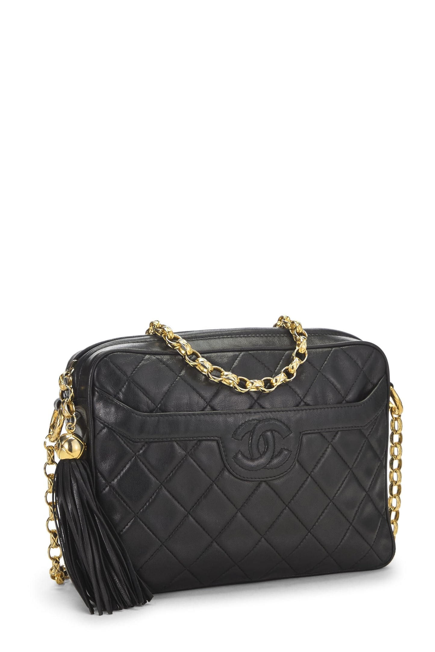 Chanel, Black Quilted Lambskin Pocket Camera Bag Medium, Black