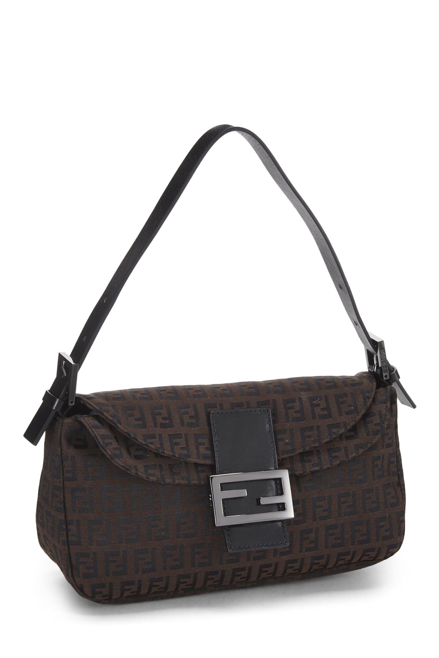 Fendi, Brown Nylon Zucchino Shoulder Bag, Brown