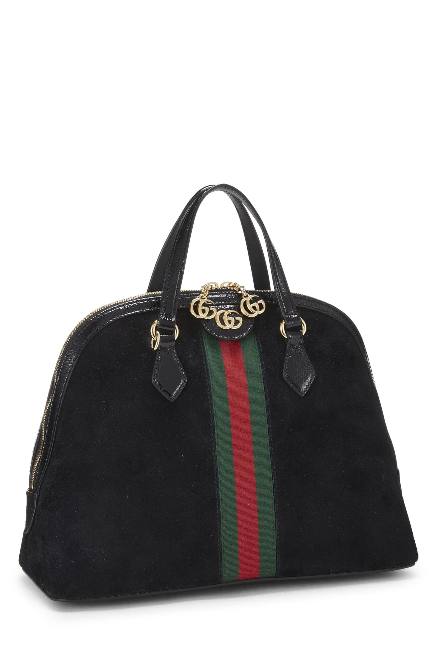 Gucci, Black Suede Ophidia Dome Bag Medium, Black