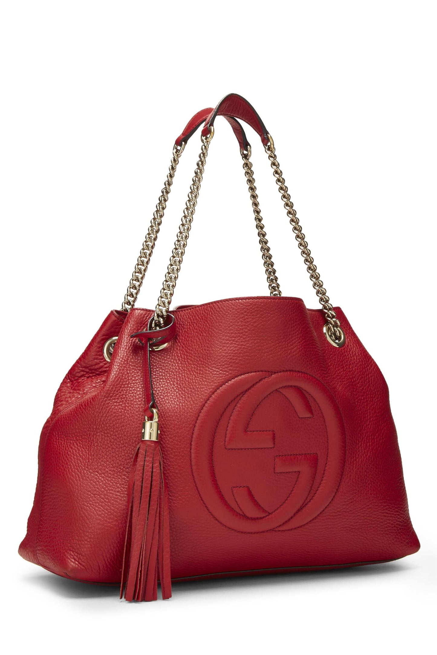Gucci, Red Leather Soho Chain Tote, Red